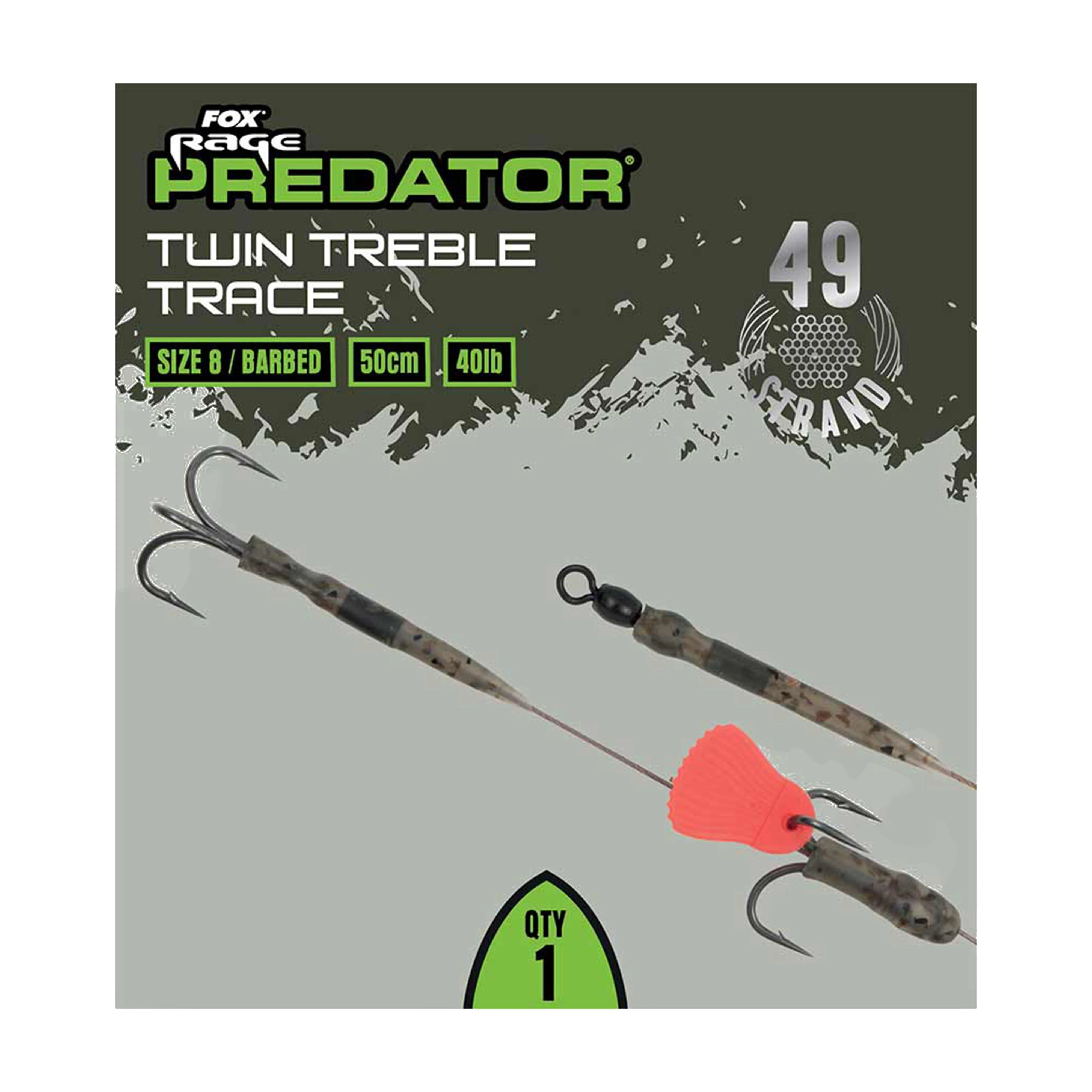 Predator Twin Treble Trace 52cm Size 8 Barbed - Image 5