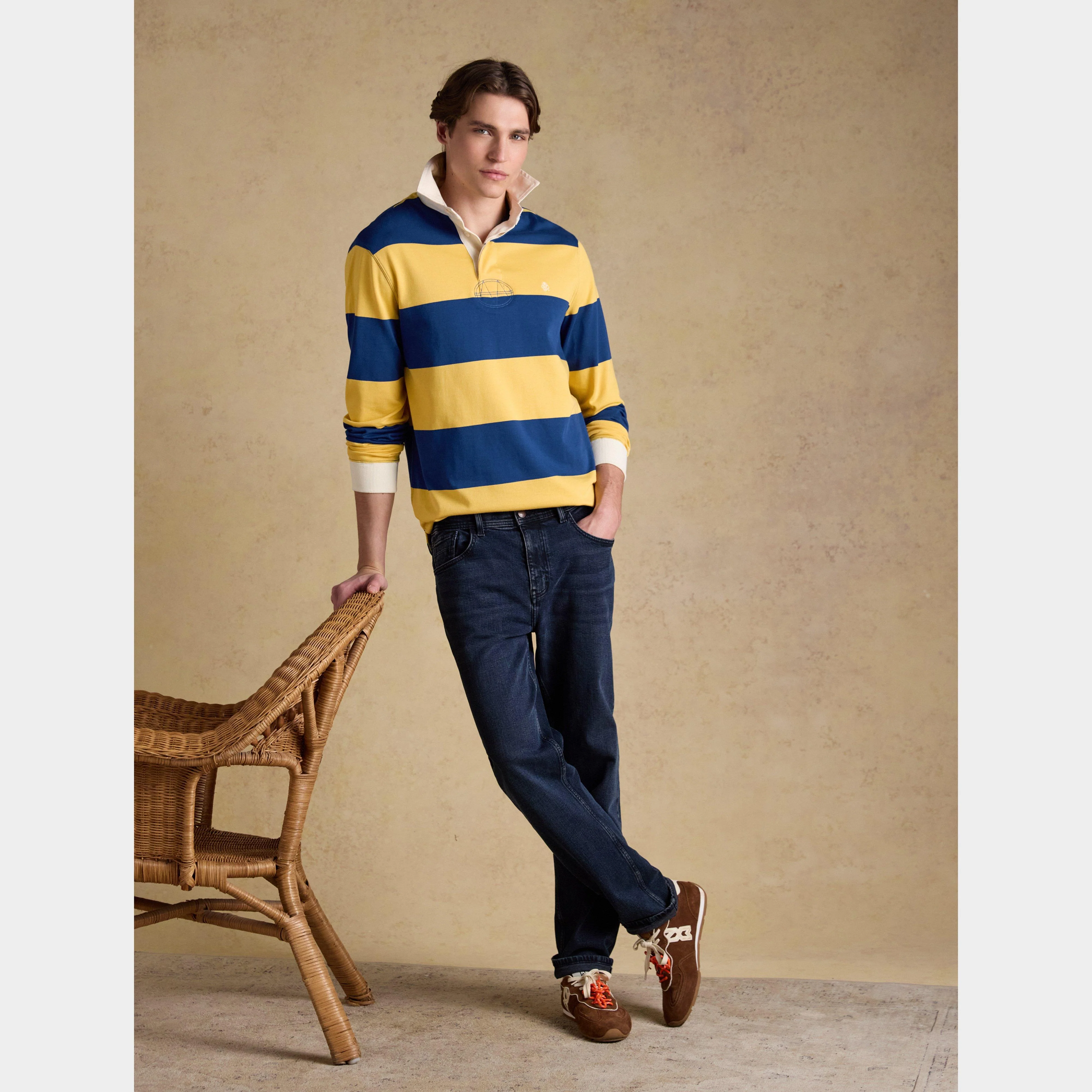Men's Striped Long Sleeve Rugby Shirt - Image 3