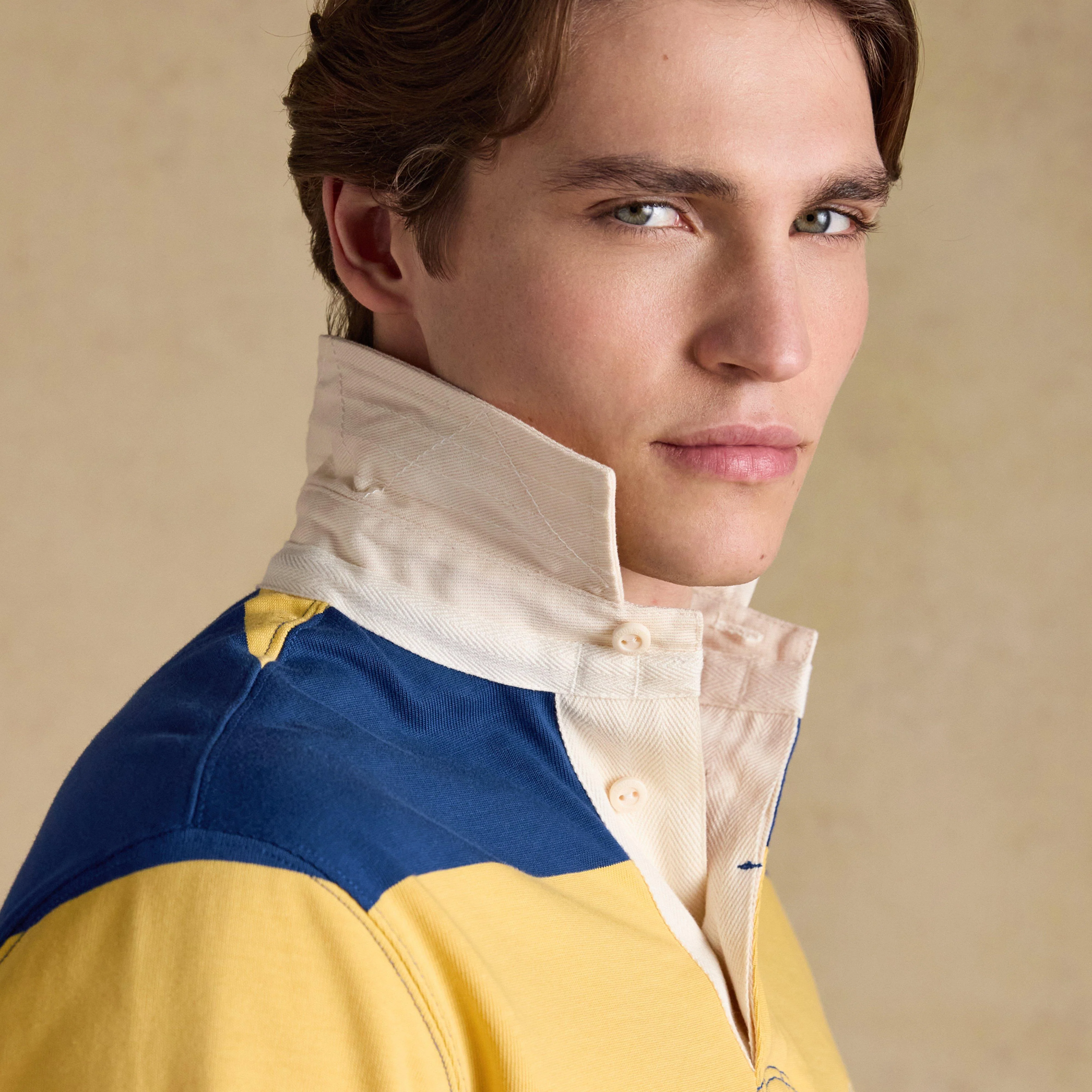 Men's Striped Long Sleeve Rugby Shirt - Image 4