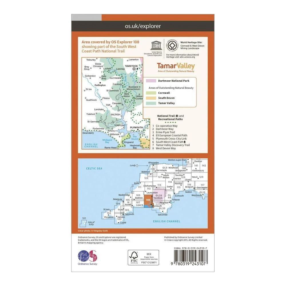 Explorer 108 Lower Tamar Valley Plymouth Map With Digital Version - Image 2
