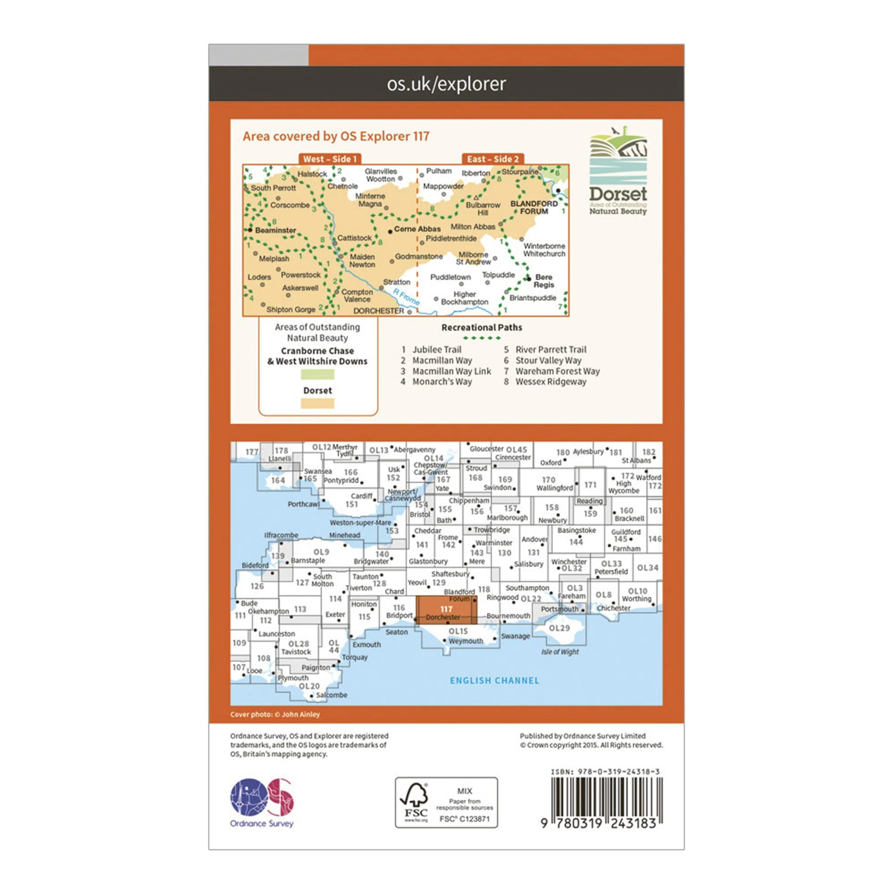Explorer 117 Cerne Abbas & Bere Regis Map With Digital Version - Image 2
