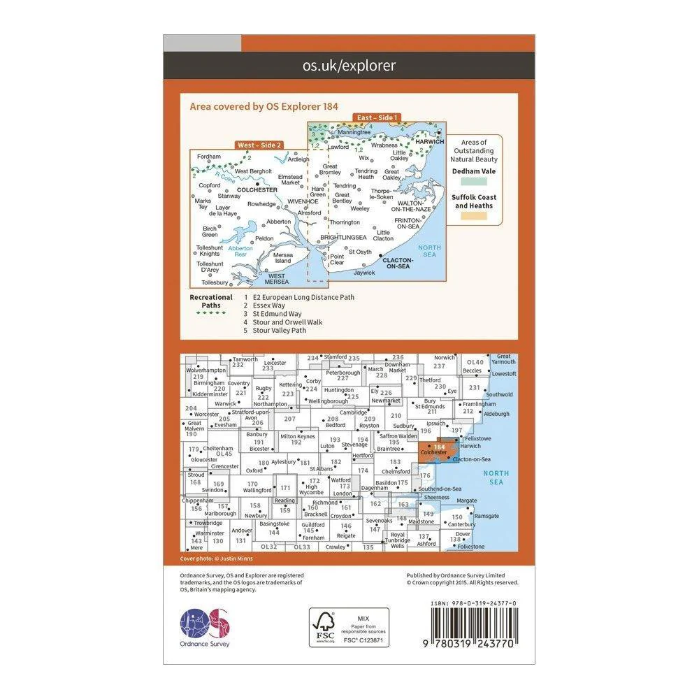 Explorer 184 Colchester, Harwich & Clacton-on-Sea Map With Digital Version - Image 2