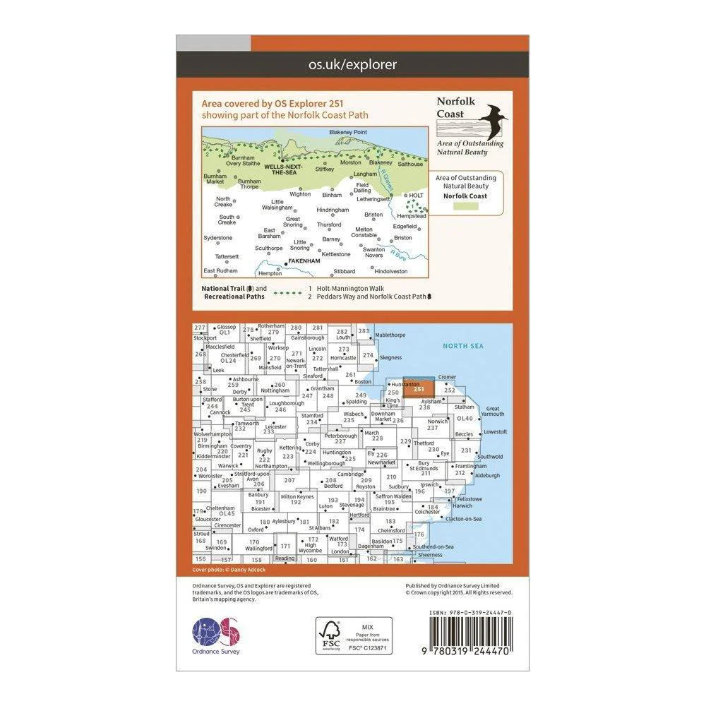 Explorer 251 Norfolk Coast Central Map With Digital Version - Image 2