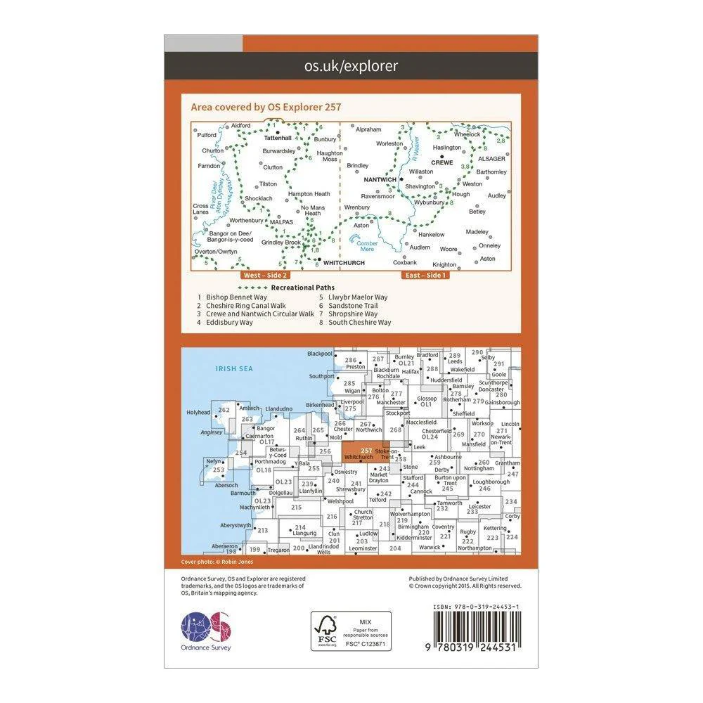 Explorer 257 Crewe  Nantwich Map With Digital Version - Image 2