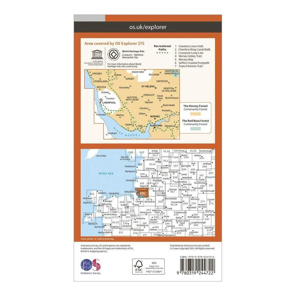 Explorer 275 Liverpool, St Helens, Widnes & Runcorn Map With Digital Version - Image 2