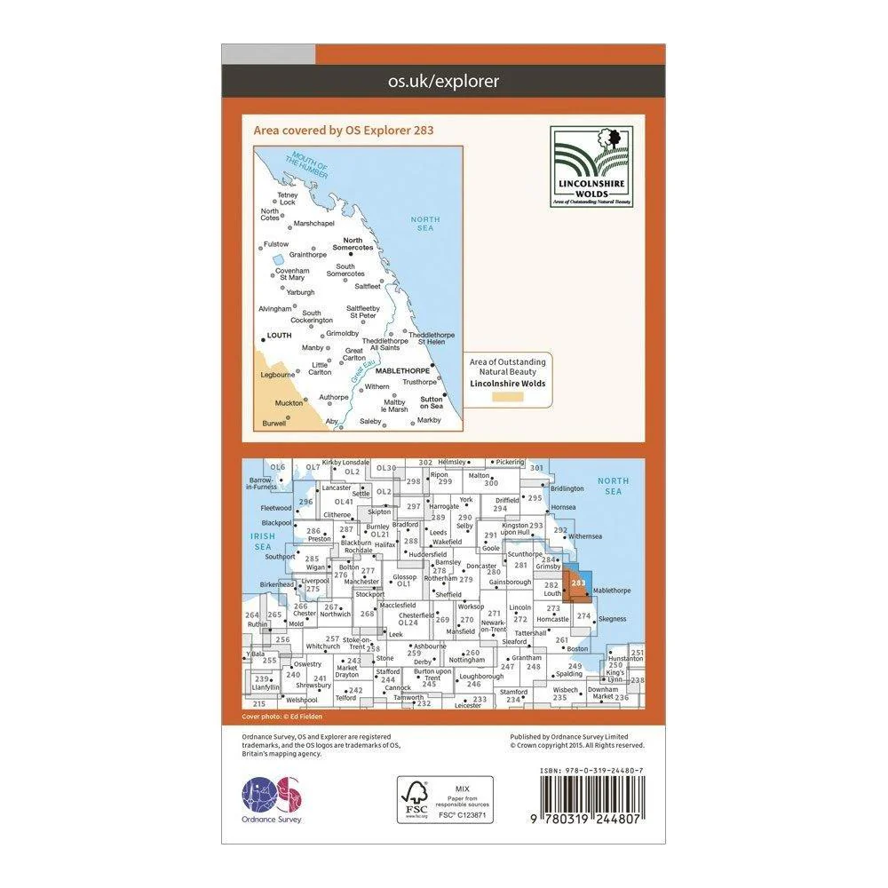 Explorer 283 Louth & Mablethorpe Map With Digital Version - Image 2