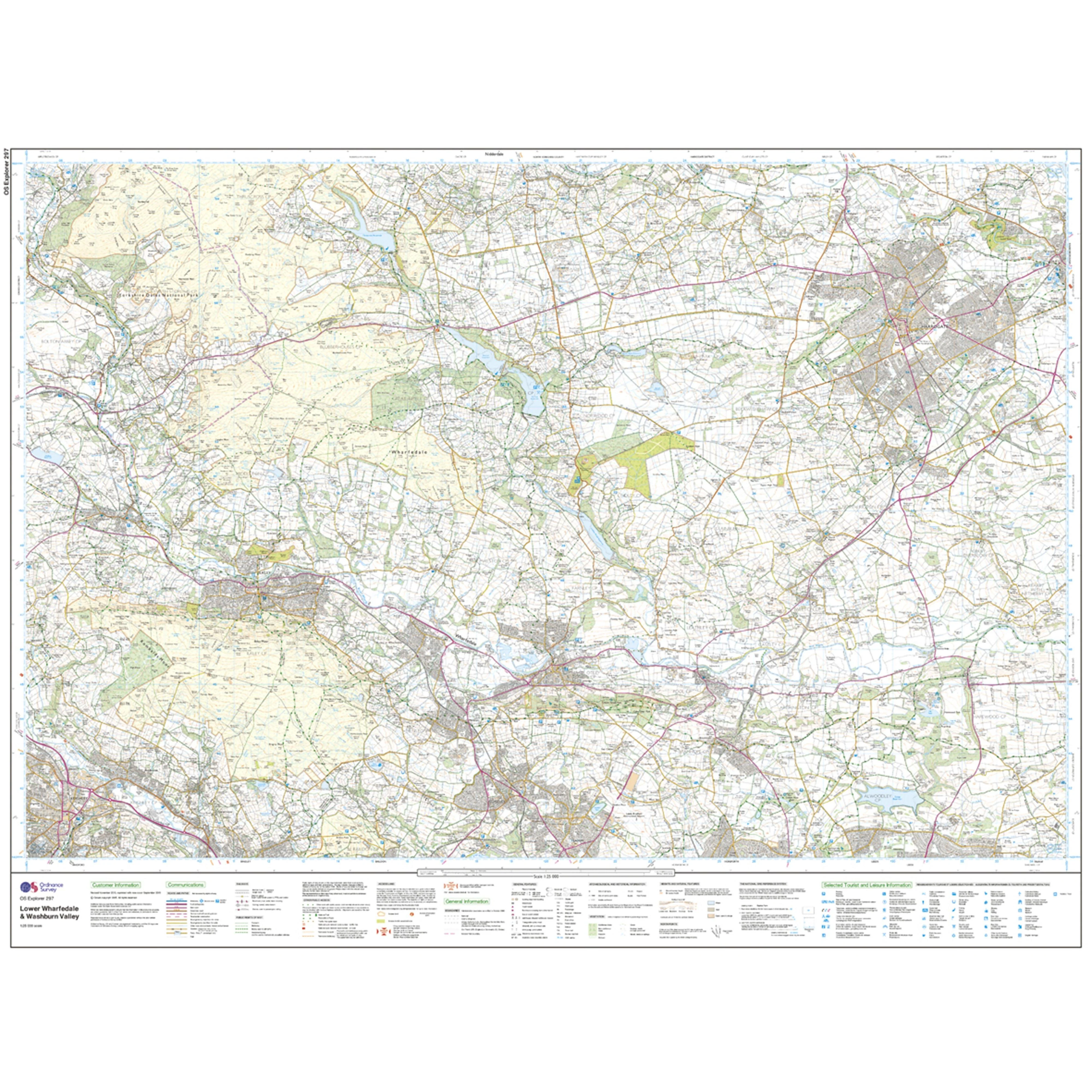 Explorer 297 Lower Wharfedale & Washburn Valley Map - Image 3