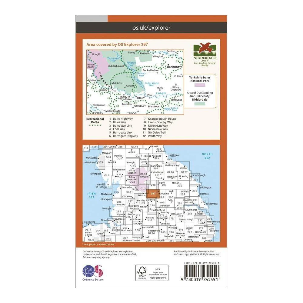 Explorer 297 Lower Wharfedale & Washburn Valley Map With Digital Version - Image 2