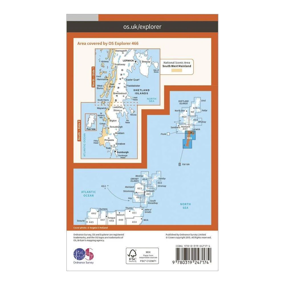 Explorer 466 Shetland Mainland South Map With Digital Version - Image 2