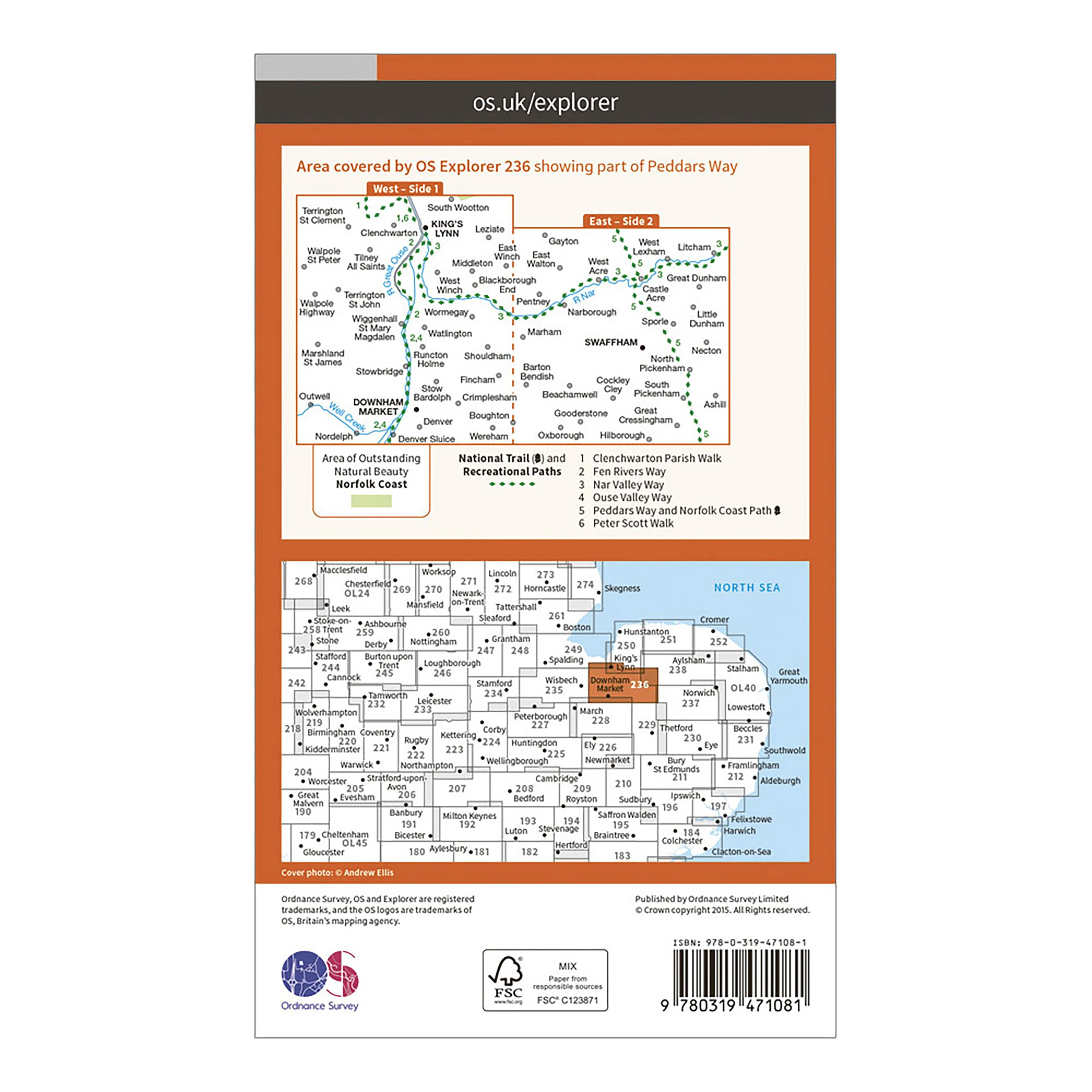 Explorer Active 236 Kings Lynn Downham Market  Swaffham Map With Digital Version - Image 2