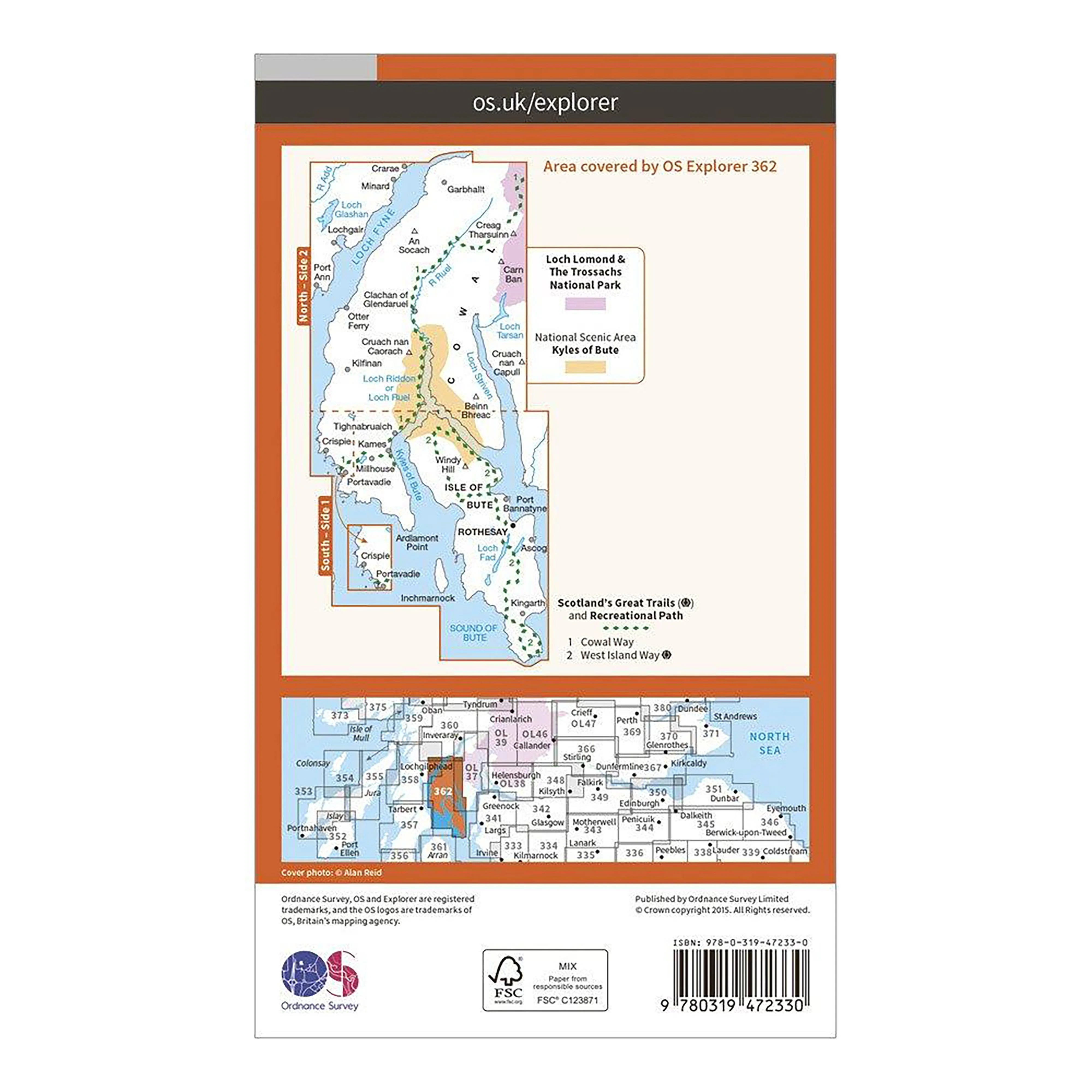 Explorer Active 362 Cowal West & Isle of Bute Map With Digital Version - Image 2