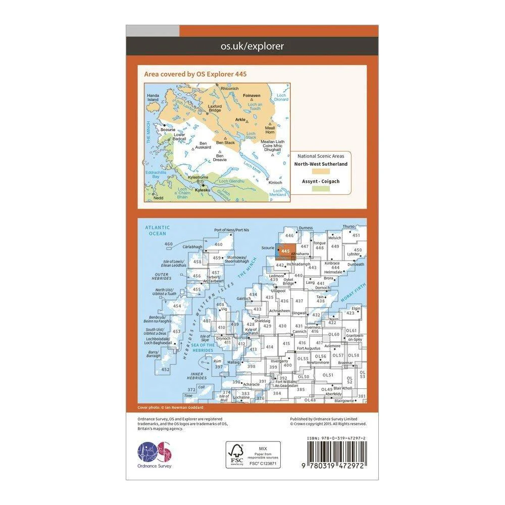 Explorer Active 445 Foinaven, Arkle, Kylesku & Scourie Map With Digital Version - Image 2