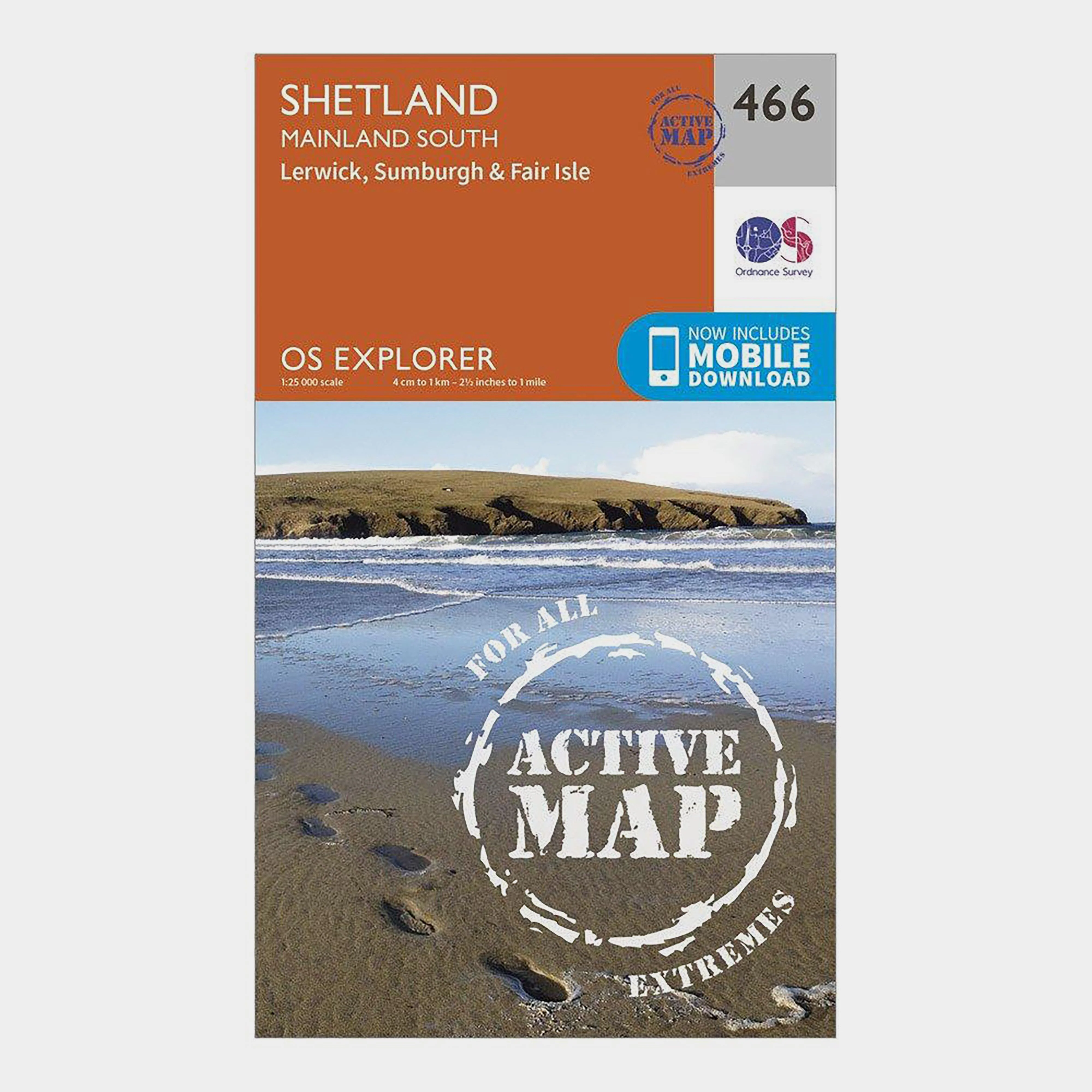 Explorer Active 466 Shetland - Mainland South Map With Digital Version