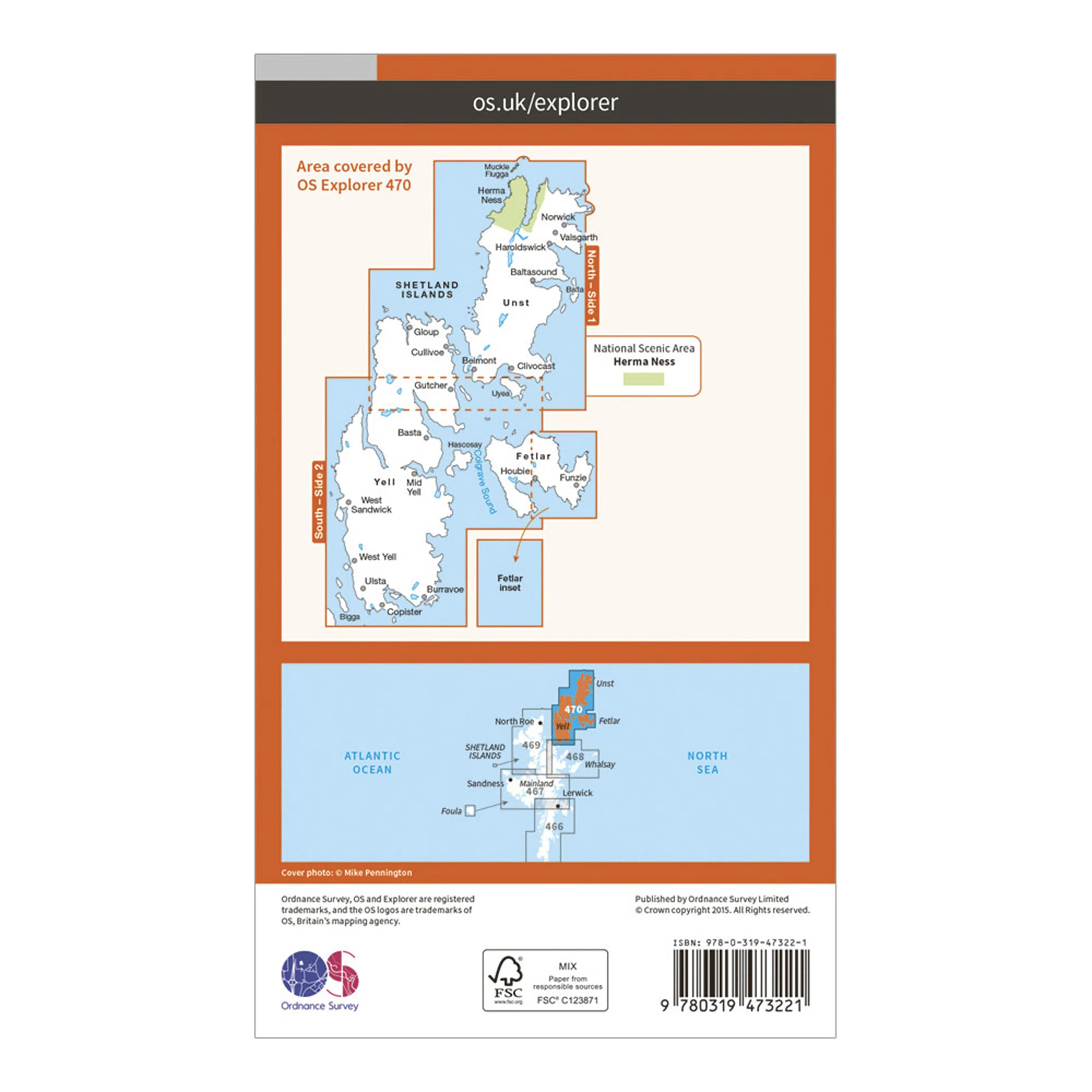 Explorer Active 470 Shetland Unst Yell Fetlar Map With Digital Version - Image 2