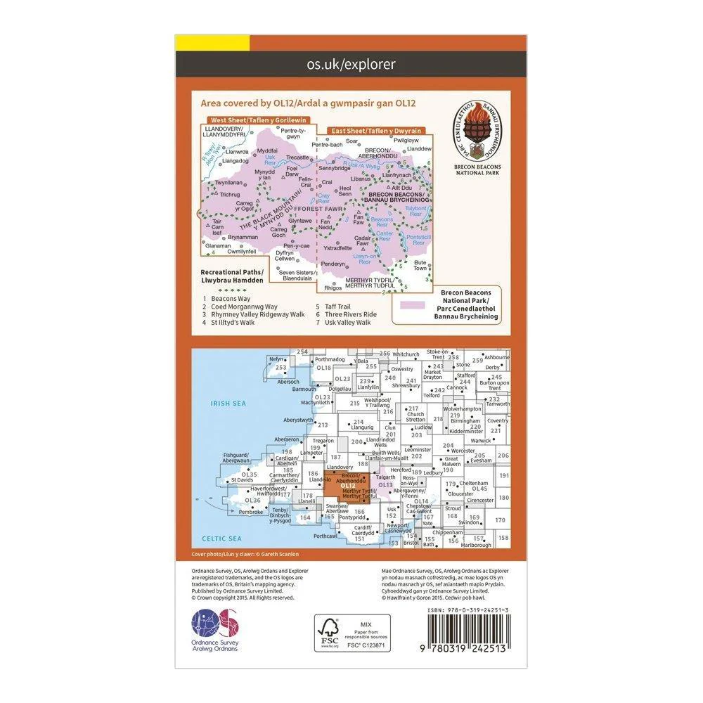 Explorer OL 12 Brecon Beacons National Park - Western & Central Areas Map - Image 2