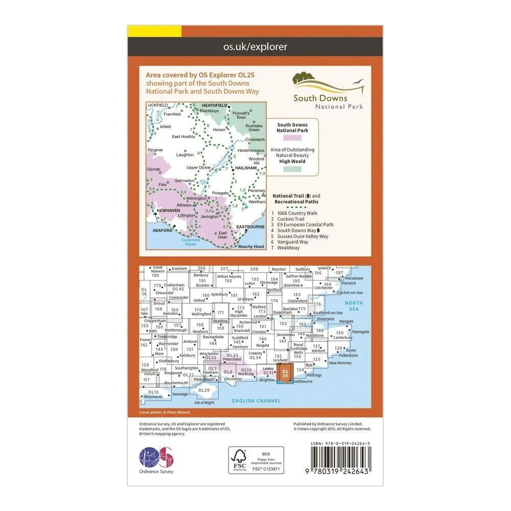 Explorer OL 25 Eastbourne & Beachy Head Map - Image 2