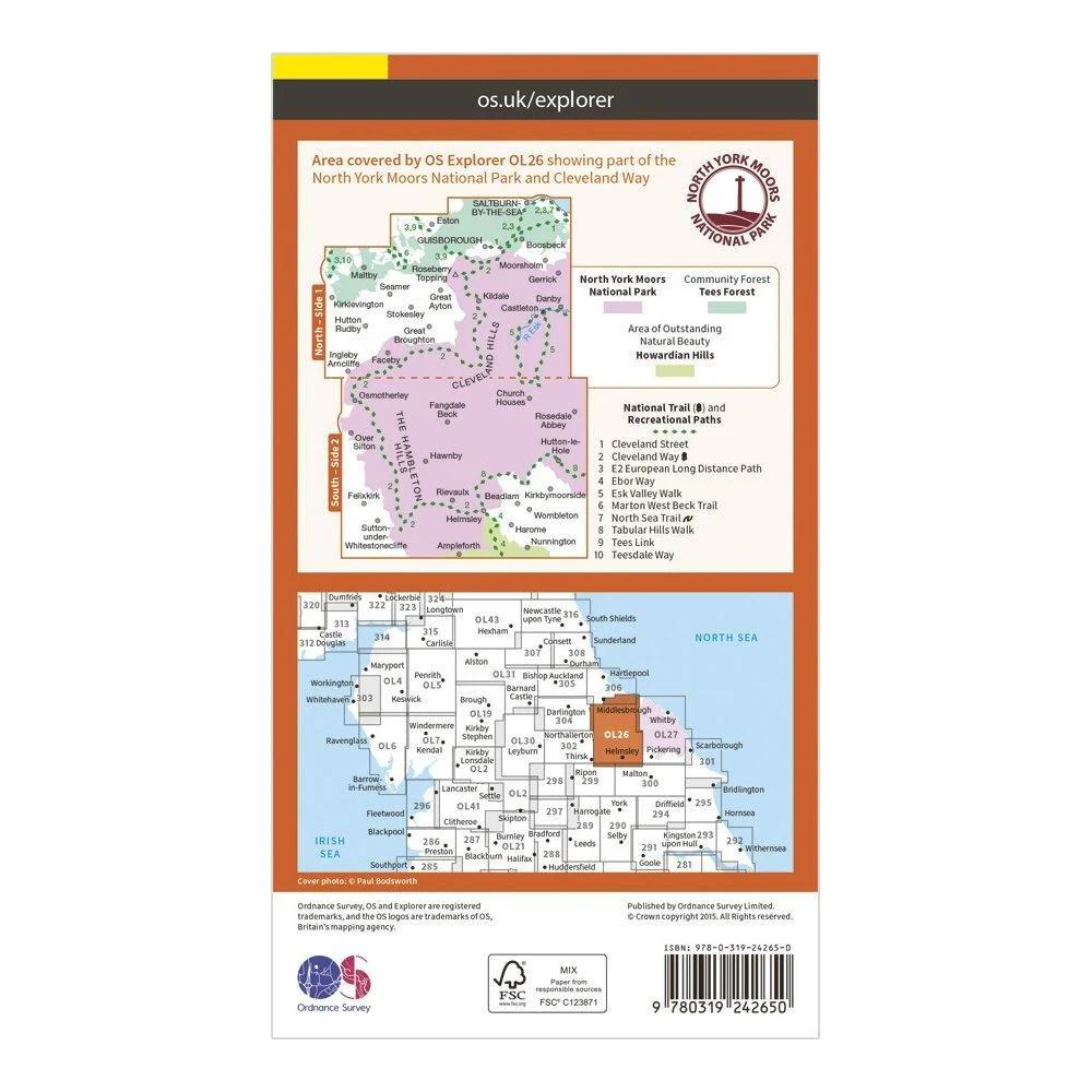 Explorer OL 26 North York Moors Map Western Area - Image 2