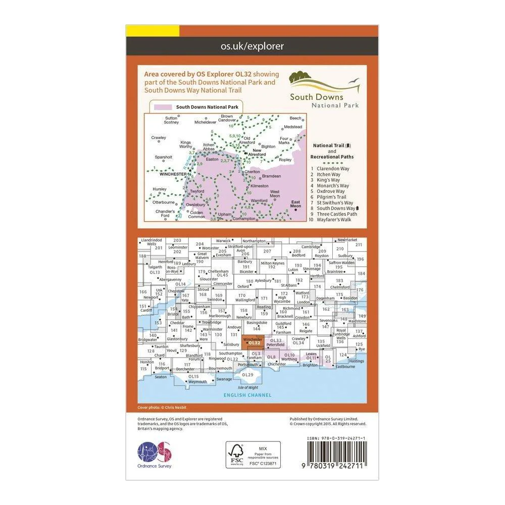 Explorer OL 32 Winchester New Alresford East Meon Map - Image 2