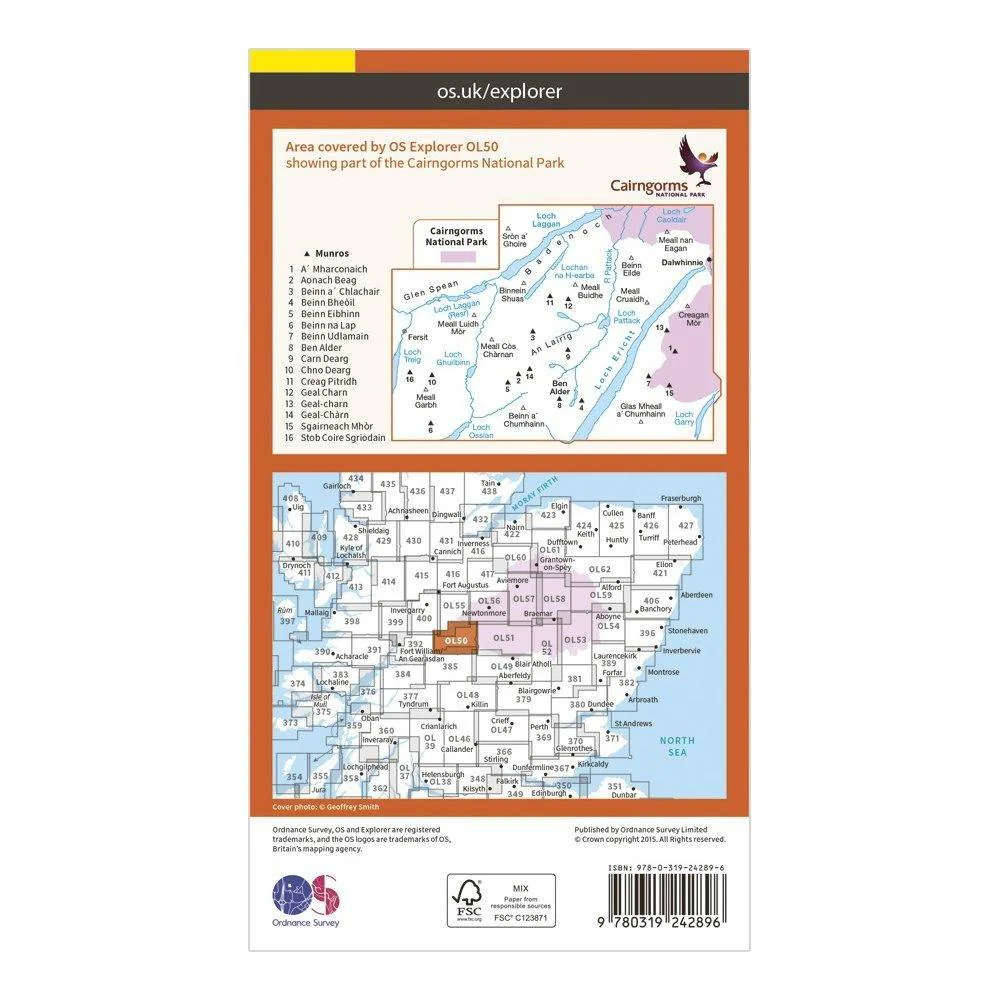 Explorer OL50 Ben Alder, Loch Ericht & Loch Laggan Map With Digital Version - Image 2