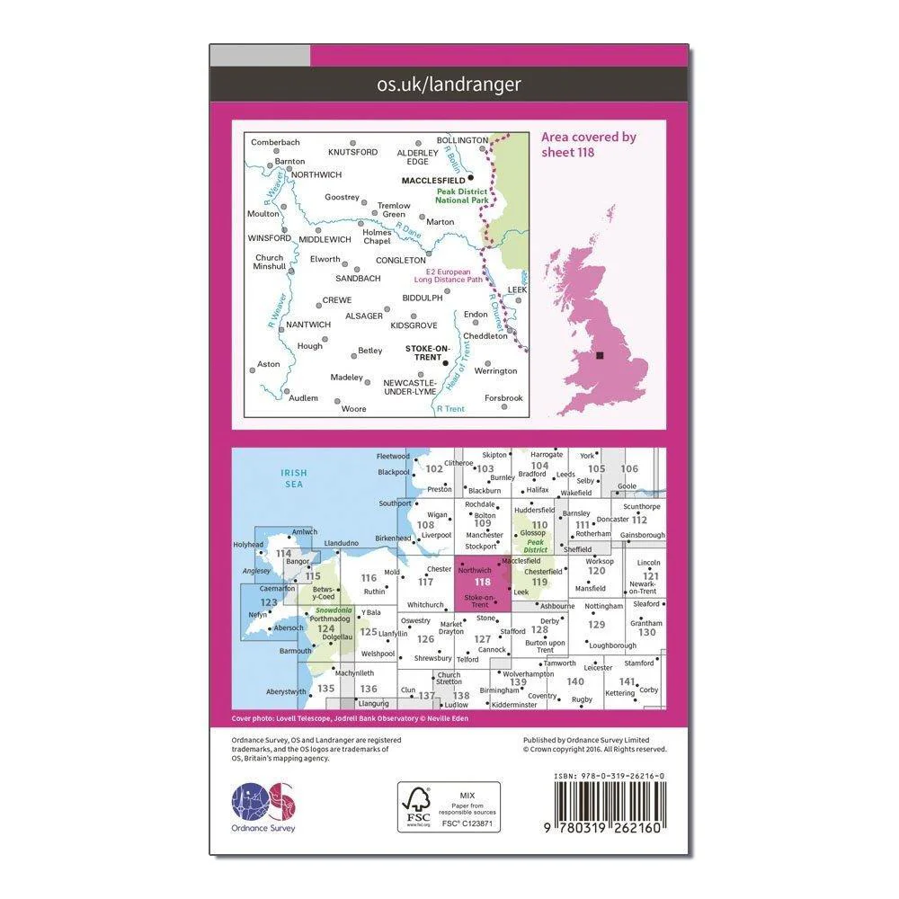 Landranger 118 StokeonTrent Macclesfield Map With Digital Version - Image 2