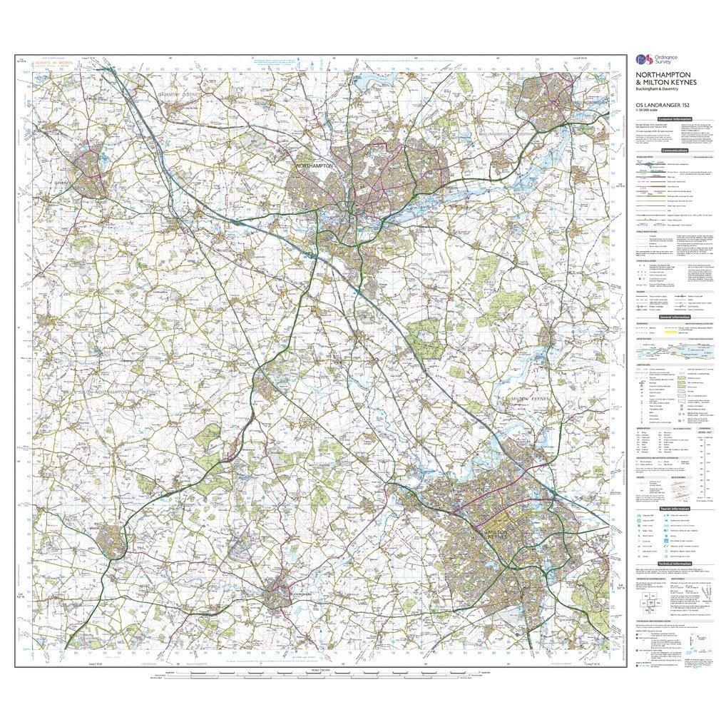 Landranger 152 Northampton & Milton Keynes, Buckingham & Daventry Map With Digital Version - Image 3