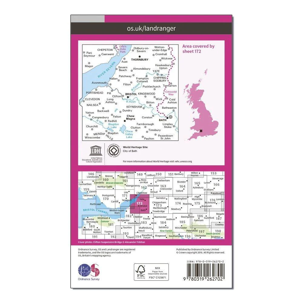 Landranger 172 Bristol, Bath & Thornbury Map With Digital Version - Image 2