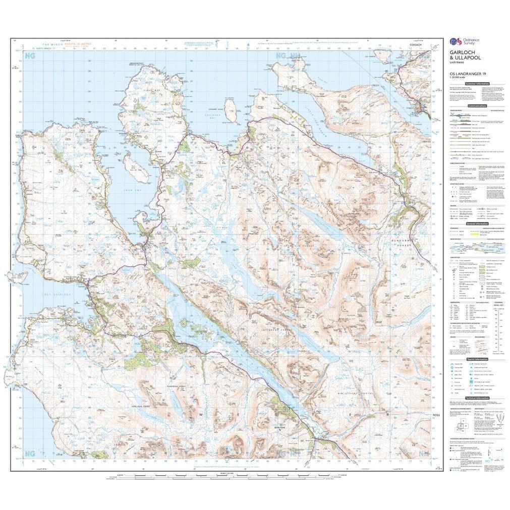 Landranger 19 Gairloch & Ullapool, Loch Maree Map With Digital Version - Image 3