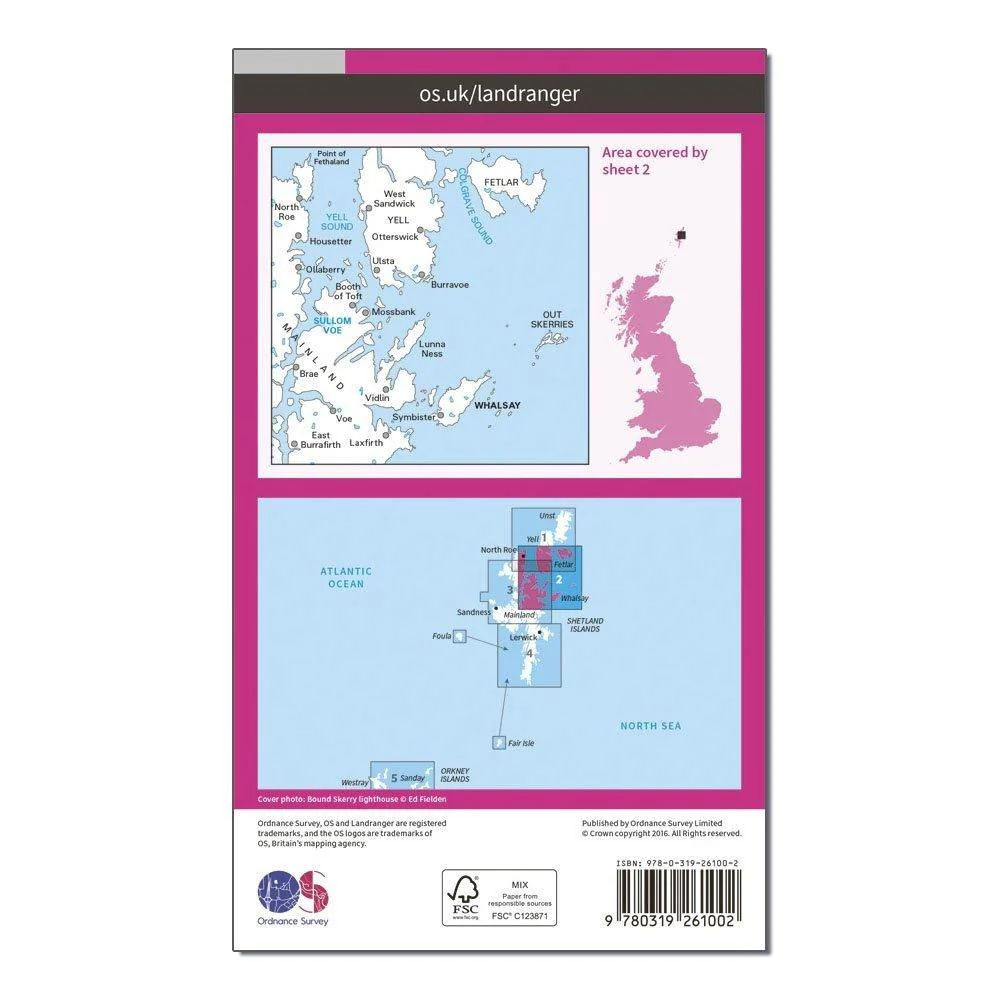 Landranger 2 Shetland Sullom Voe Whalsay Map With Digital Version - Image 2