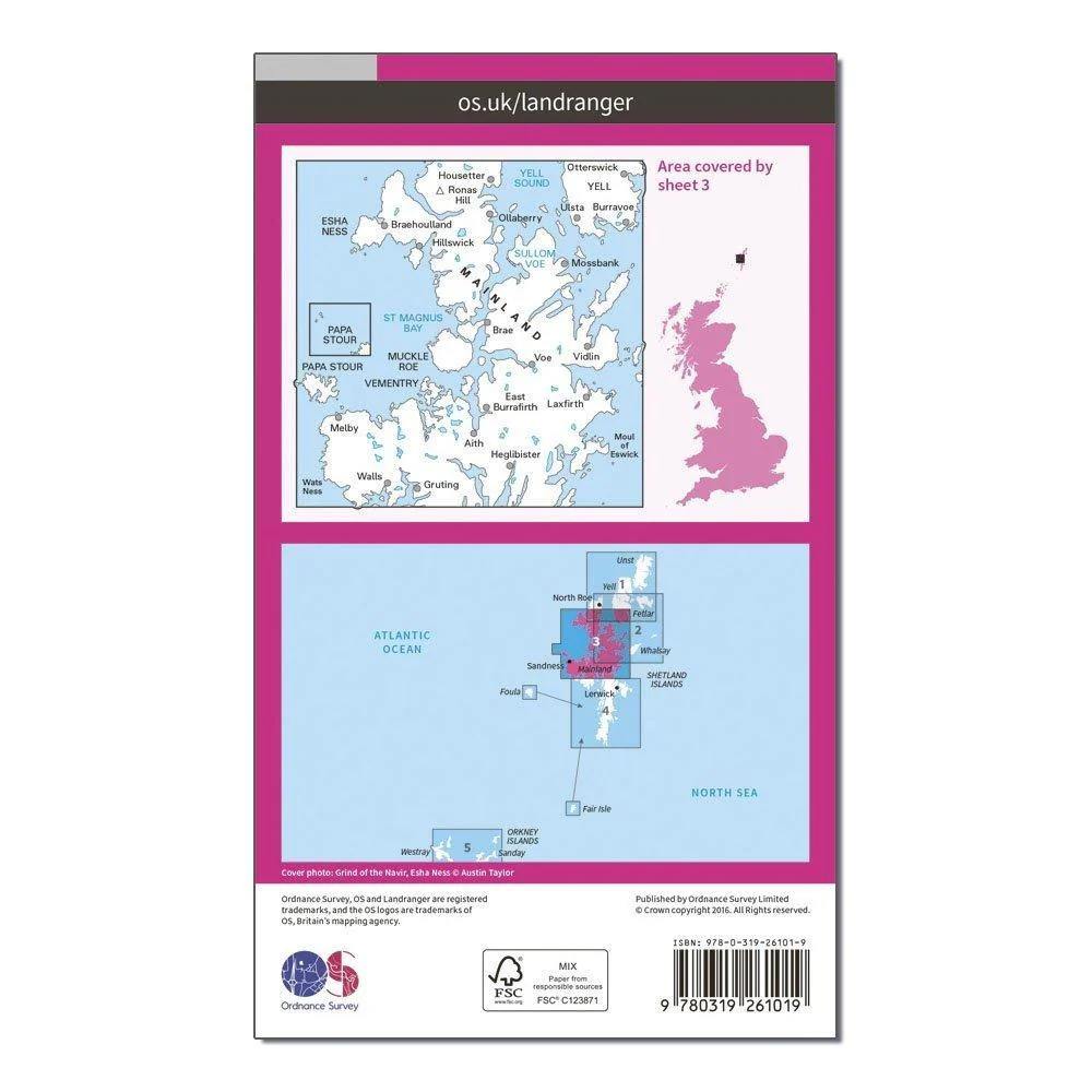 Landranger 3 Shetland  North Mainland Map With Digital Version - Image 2