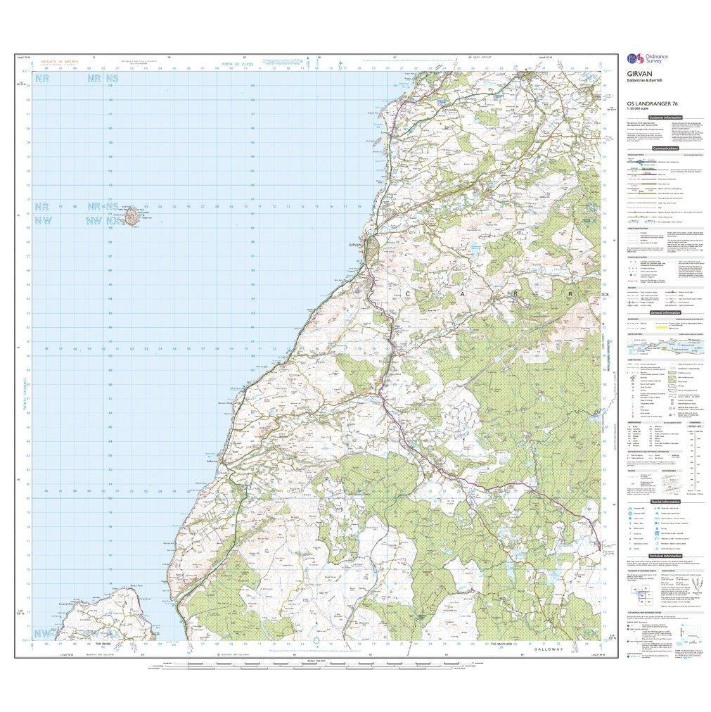 Landranger 76 Girvan, Ballantrae & Barrhill Map With Digital Version - Image 3