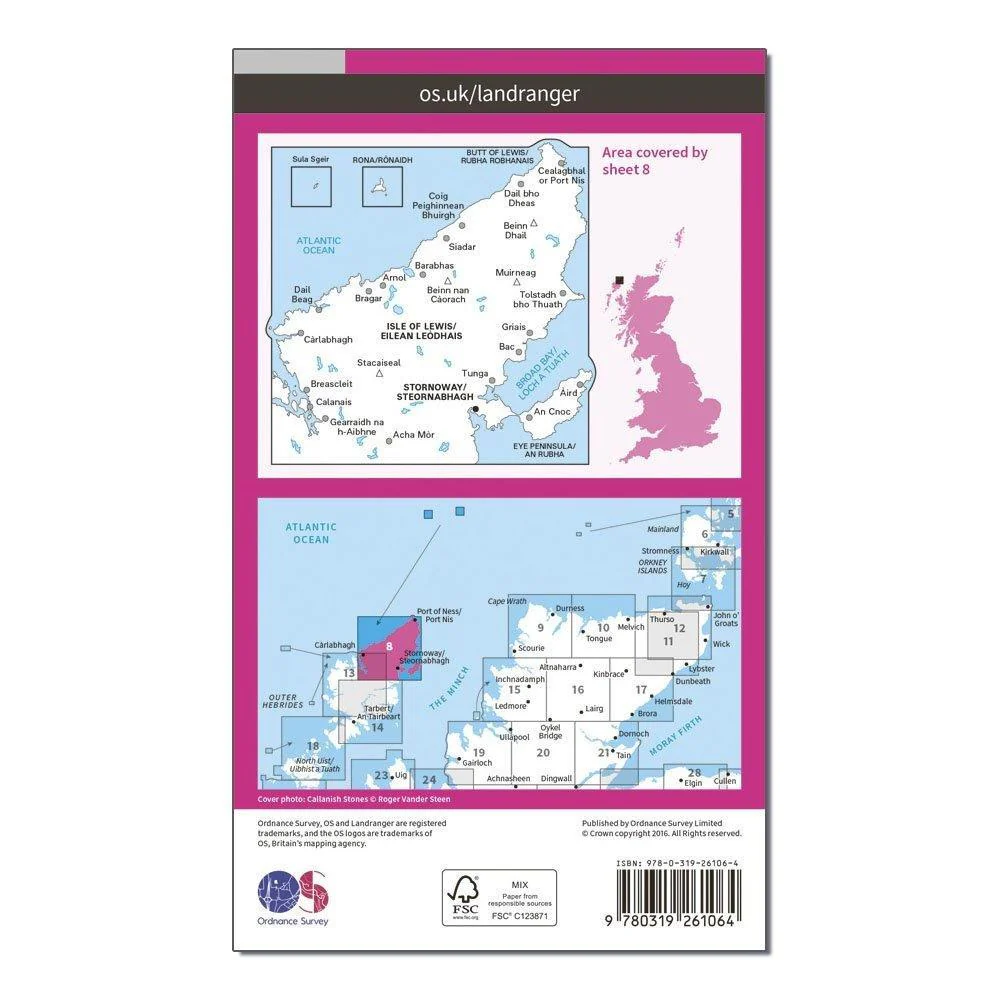 Landranger 8 Stornaway North Lewis Map With Digital Version - Image 2