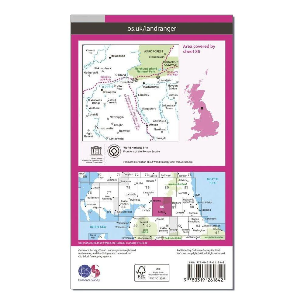Landranger 86 Haltwhistle Brampton Bewcastle Alston Map With Digital Version - Image 2