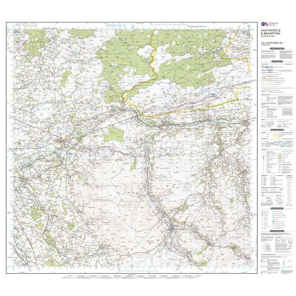 Landranger 86 Haltwhistle Brampton Bewcastle Alston Map With Digital Version - Image 3