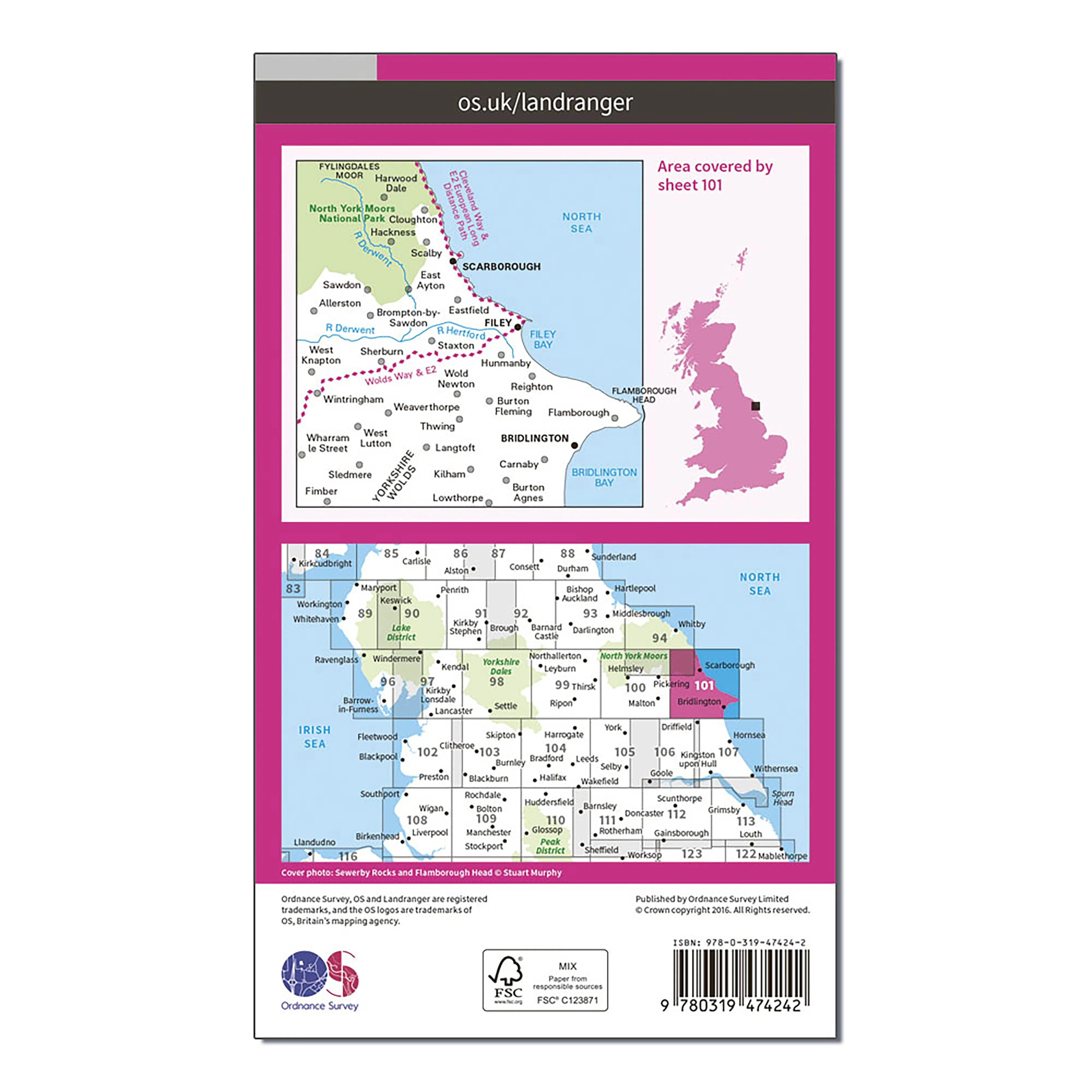 Landranger Active 101 Scarborough, Bridlington & Filey Map With Digital Version - Image 2