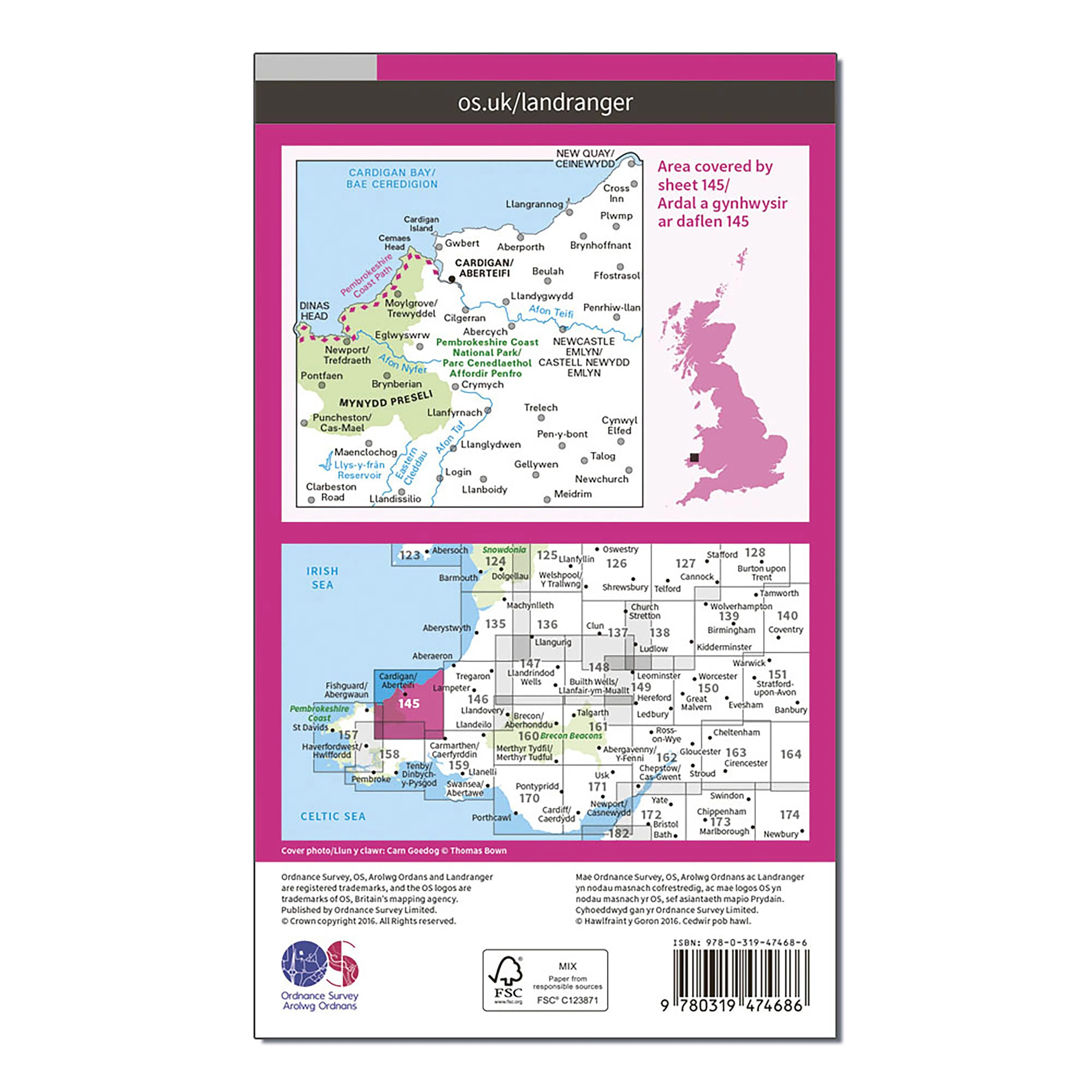 Landranger Active 145 Cardigan & Mynydd Preseli Map With Digital Version - Image 2