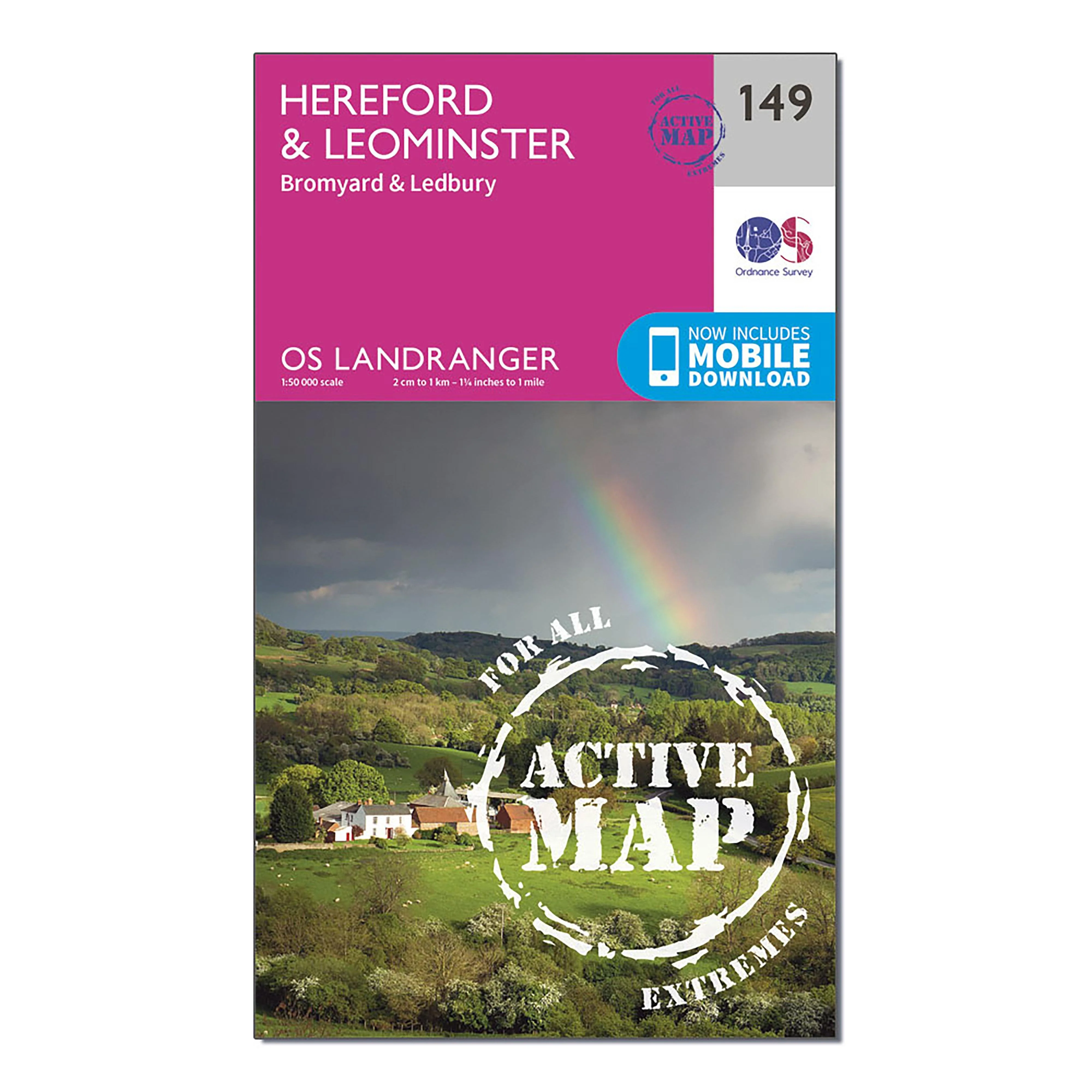 Landranger Active 149 Hereford Leominster Bromyard Ledbury Map With Digital Version