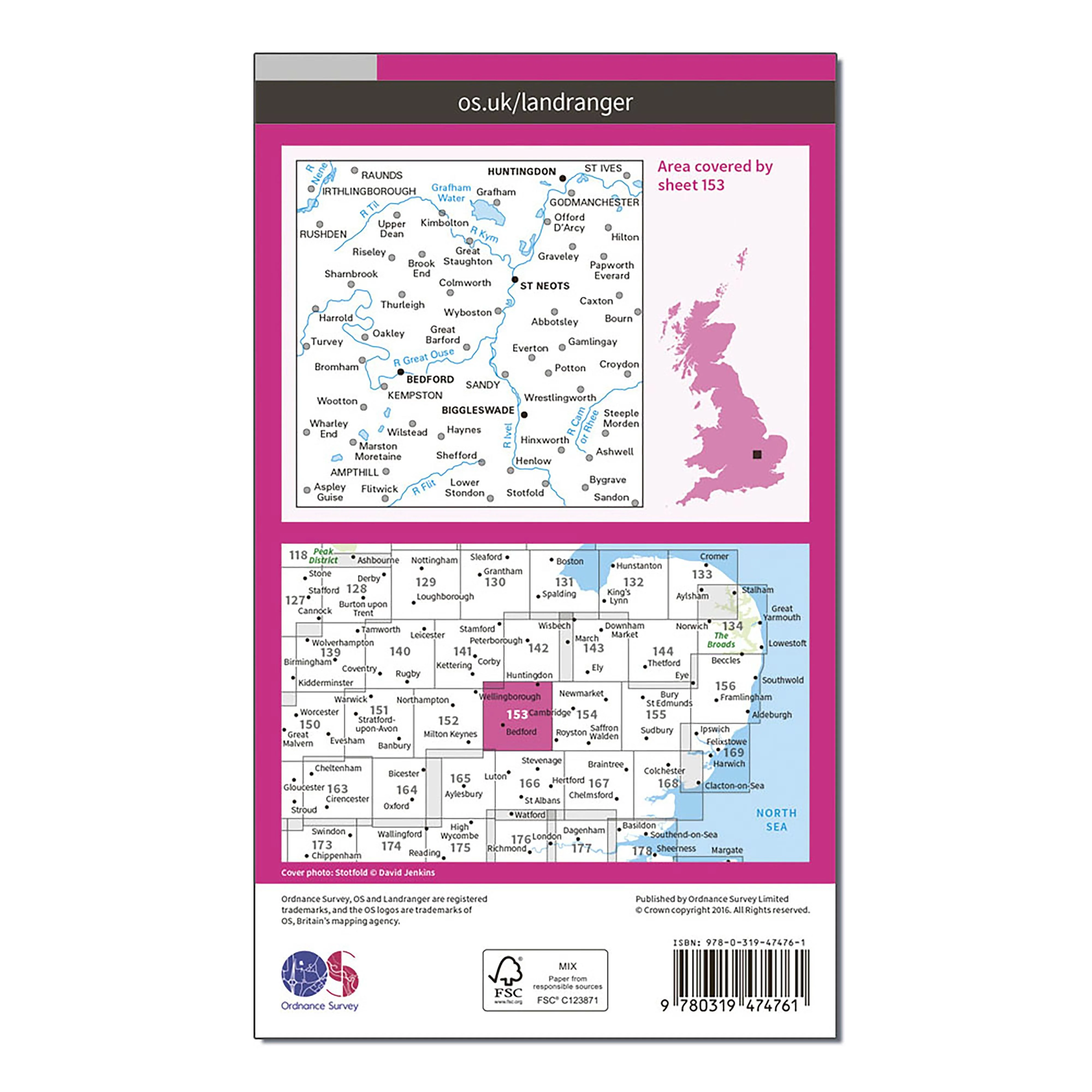 Landranger Active 153 Bedford, Huntingdon, St. Neots & Biggleswade Map With Digital Version - Image 2