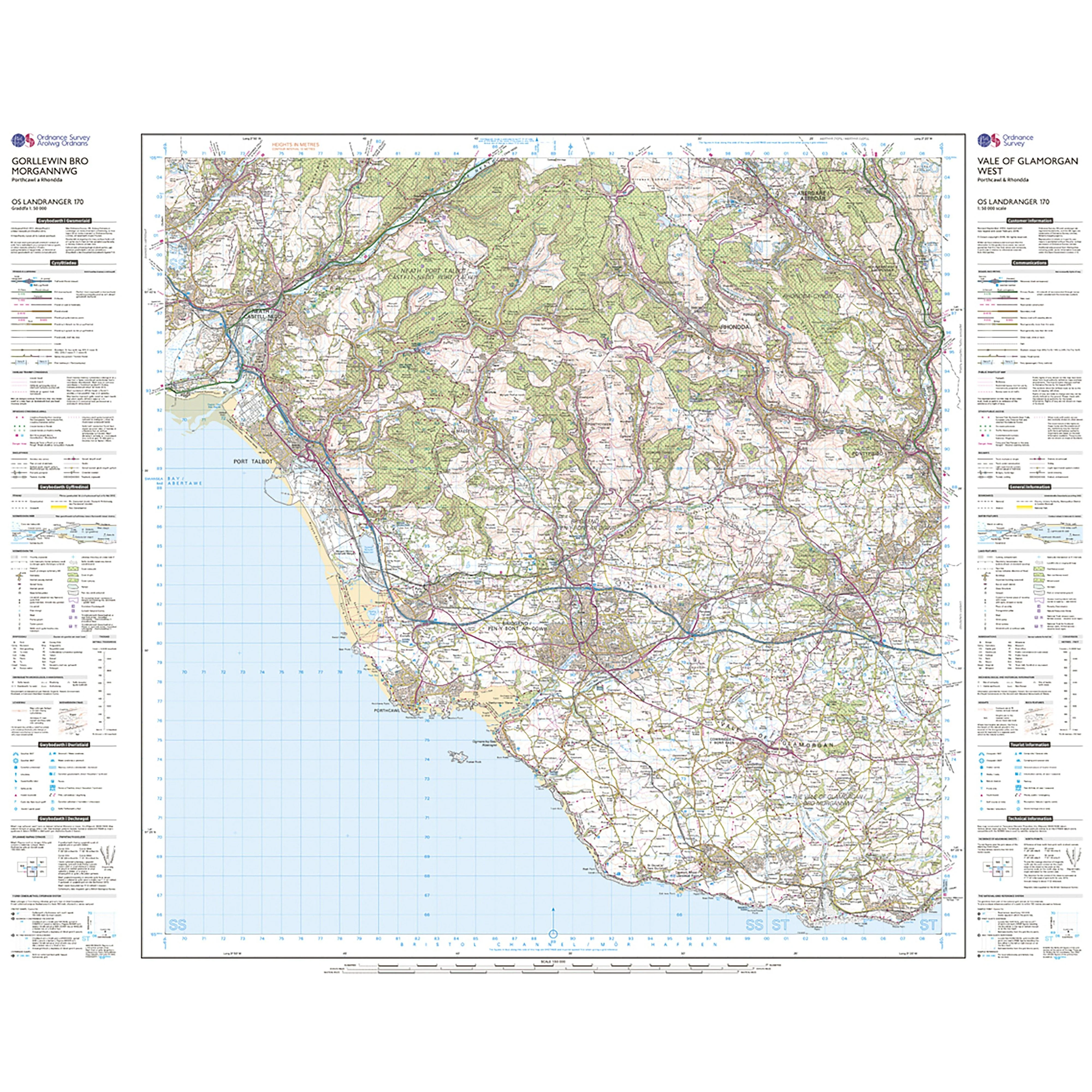 Landranger Active 170 Vale of Glamorgan, Rhondda & Porthcawl Map With Digital Version - Image 3