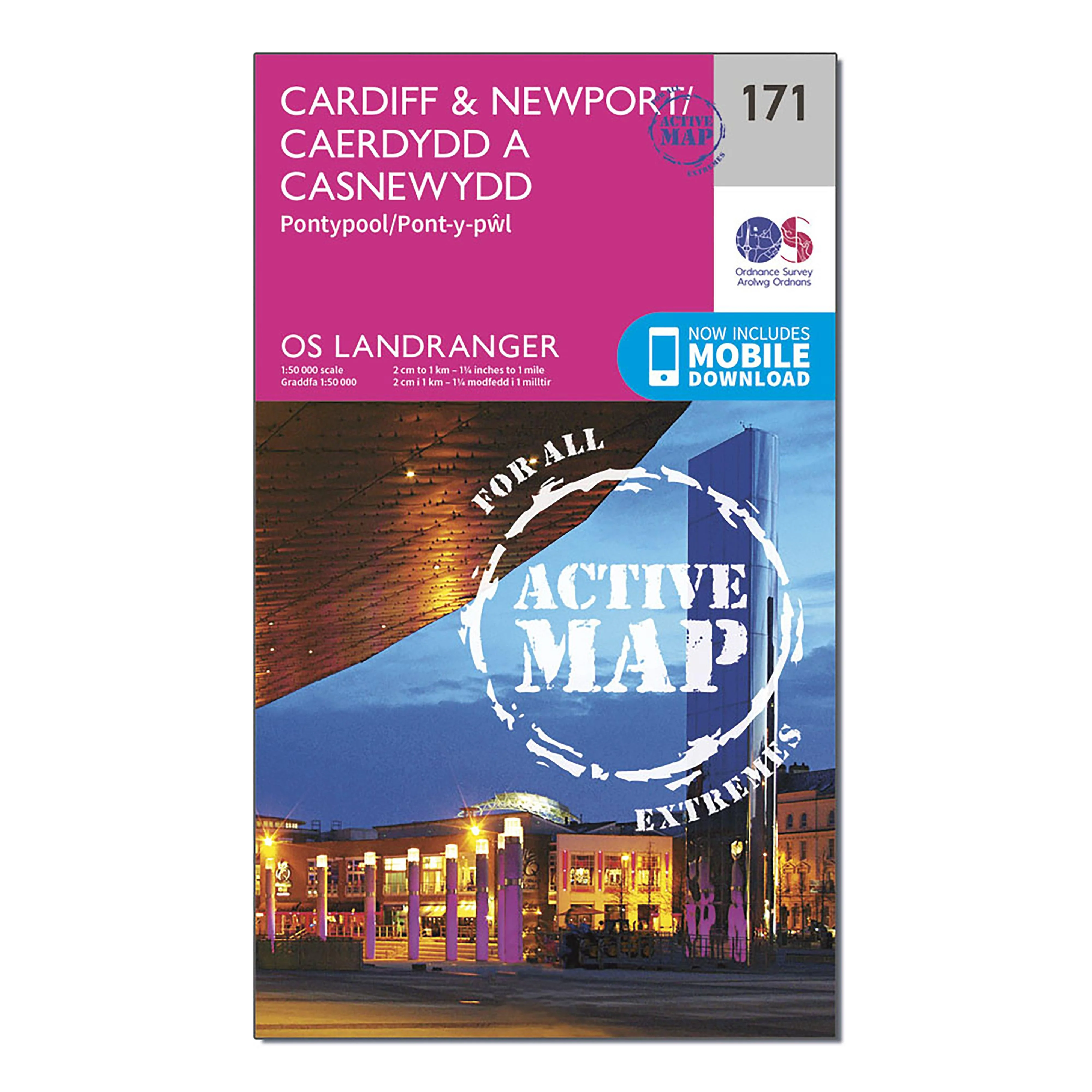 Landranger Active 171 Cardiff Newport Pontypool Map With Digital Version