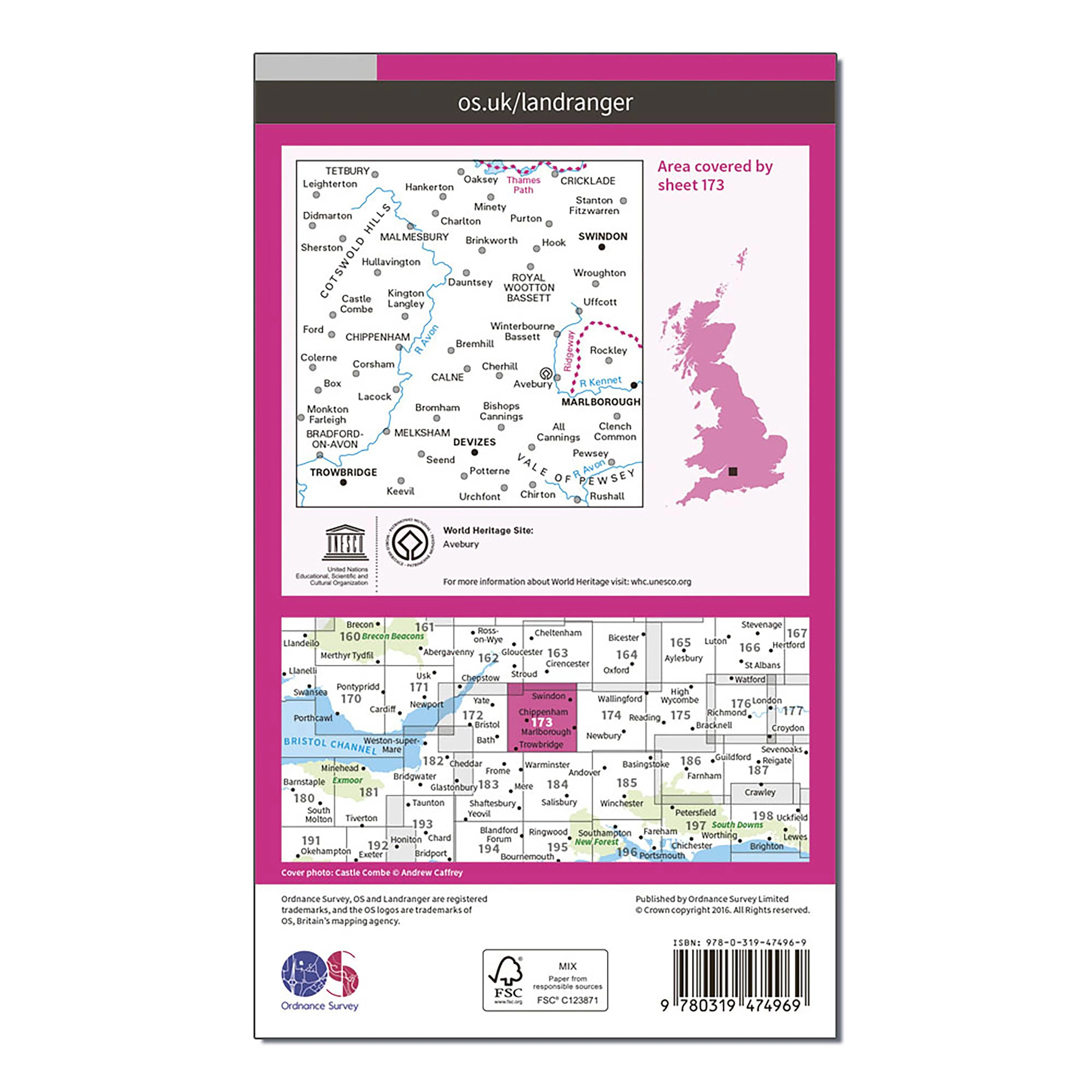 Landranger Active 173 Swindon Devizes Marlborough  Trowbridge Map With Digital Version - Image 2