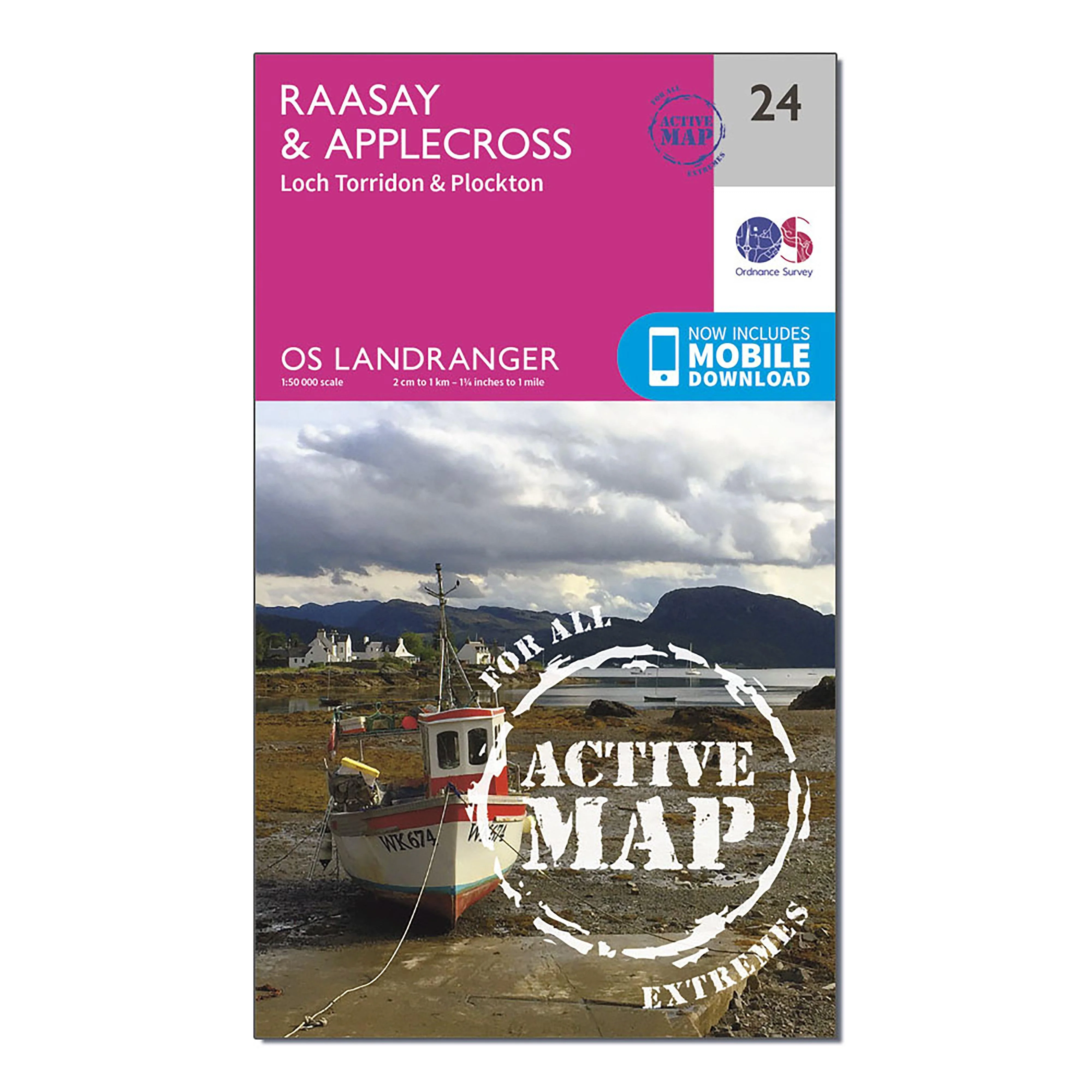 Landranger Active 24 Raasay  Applecross Loch Torridon  Plockton Map With Digital Version