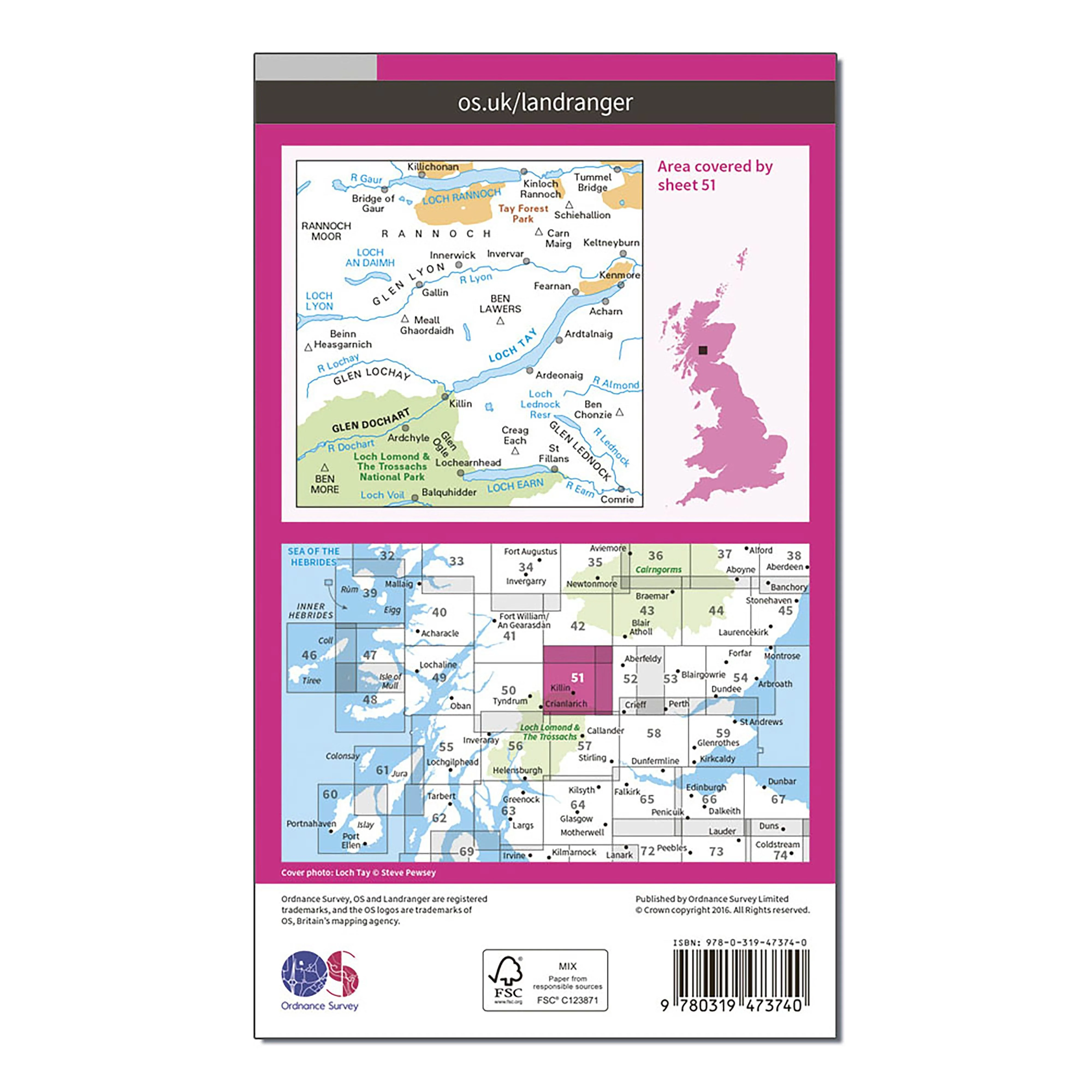 Landranger Active 51 Loch Tay & Glen Dochart Map With Digital Version - Image 2