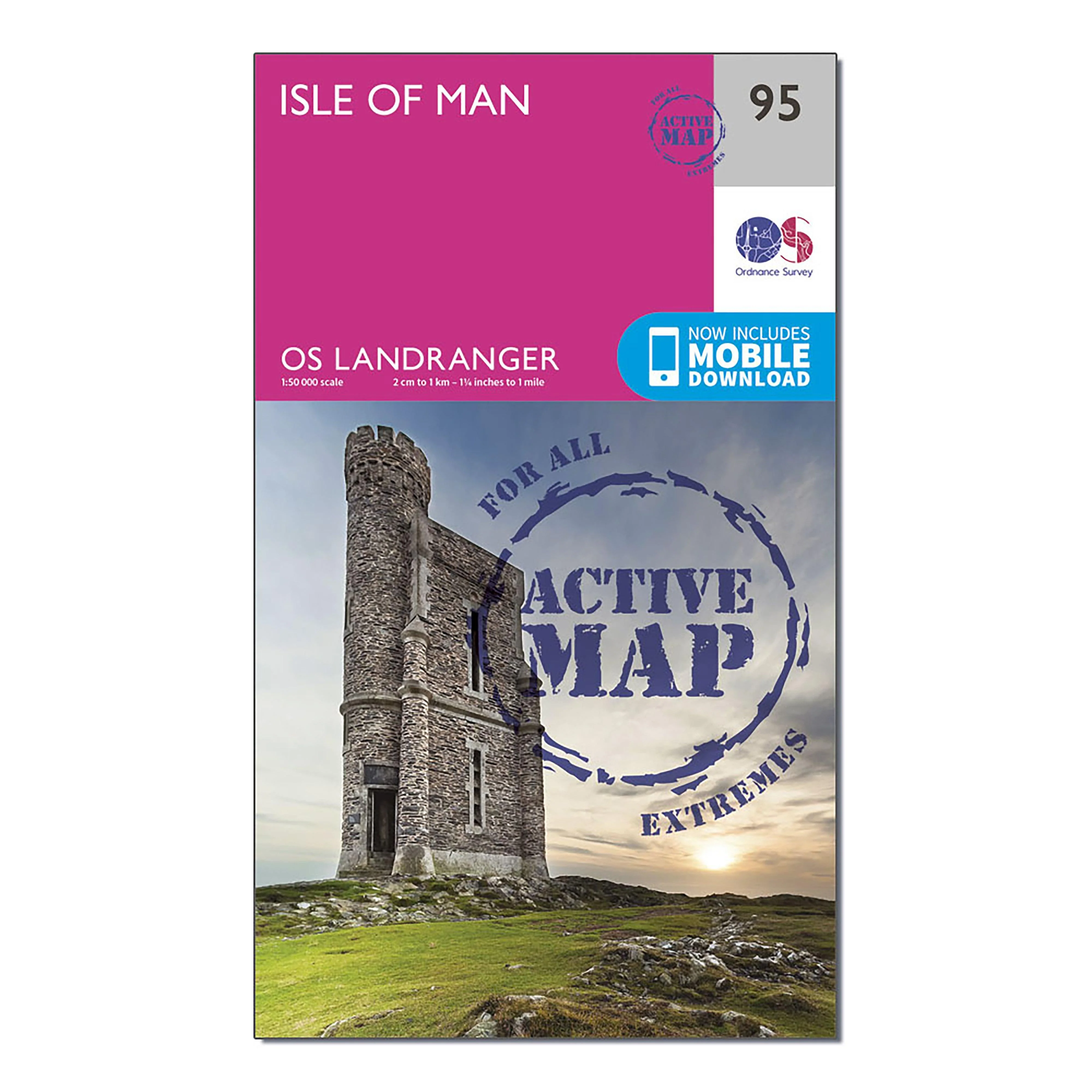 Landranger Active 95 Isle of Man Map With Digital Version
