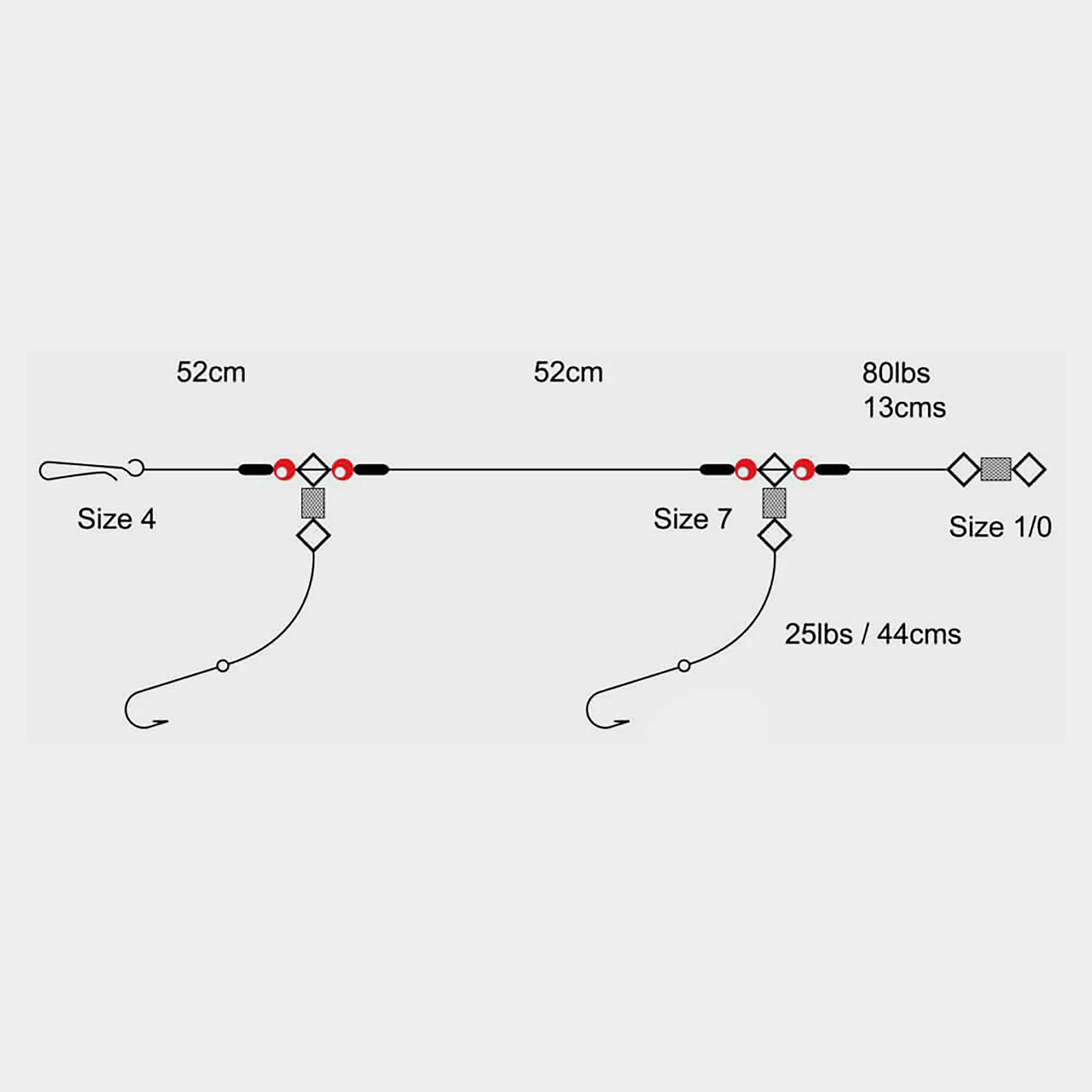 2 Hook Clipped Rig (Size 4)