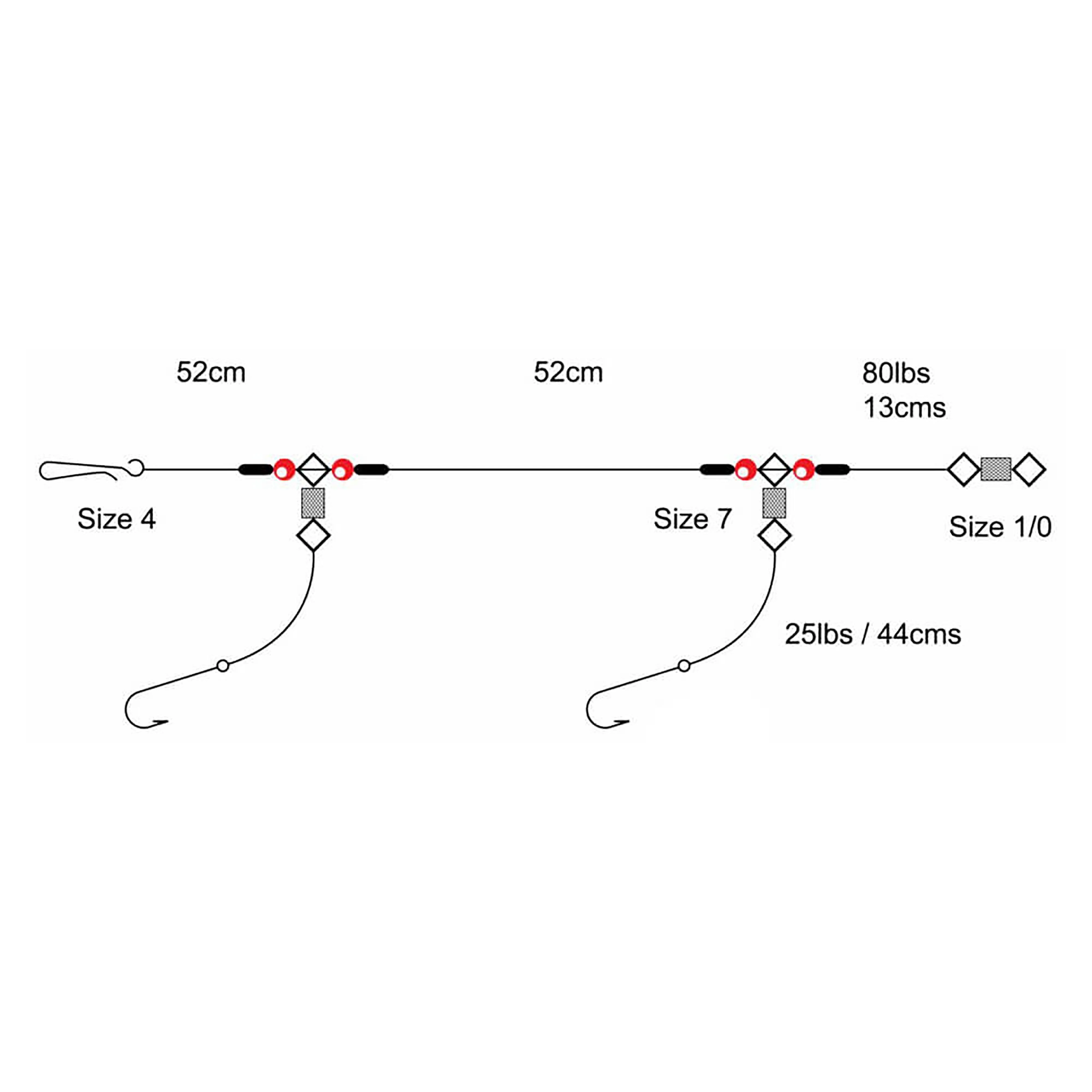 2 Hook Clipped Rig (Size 4) - Image 2