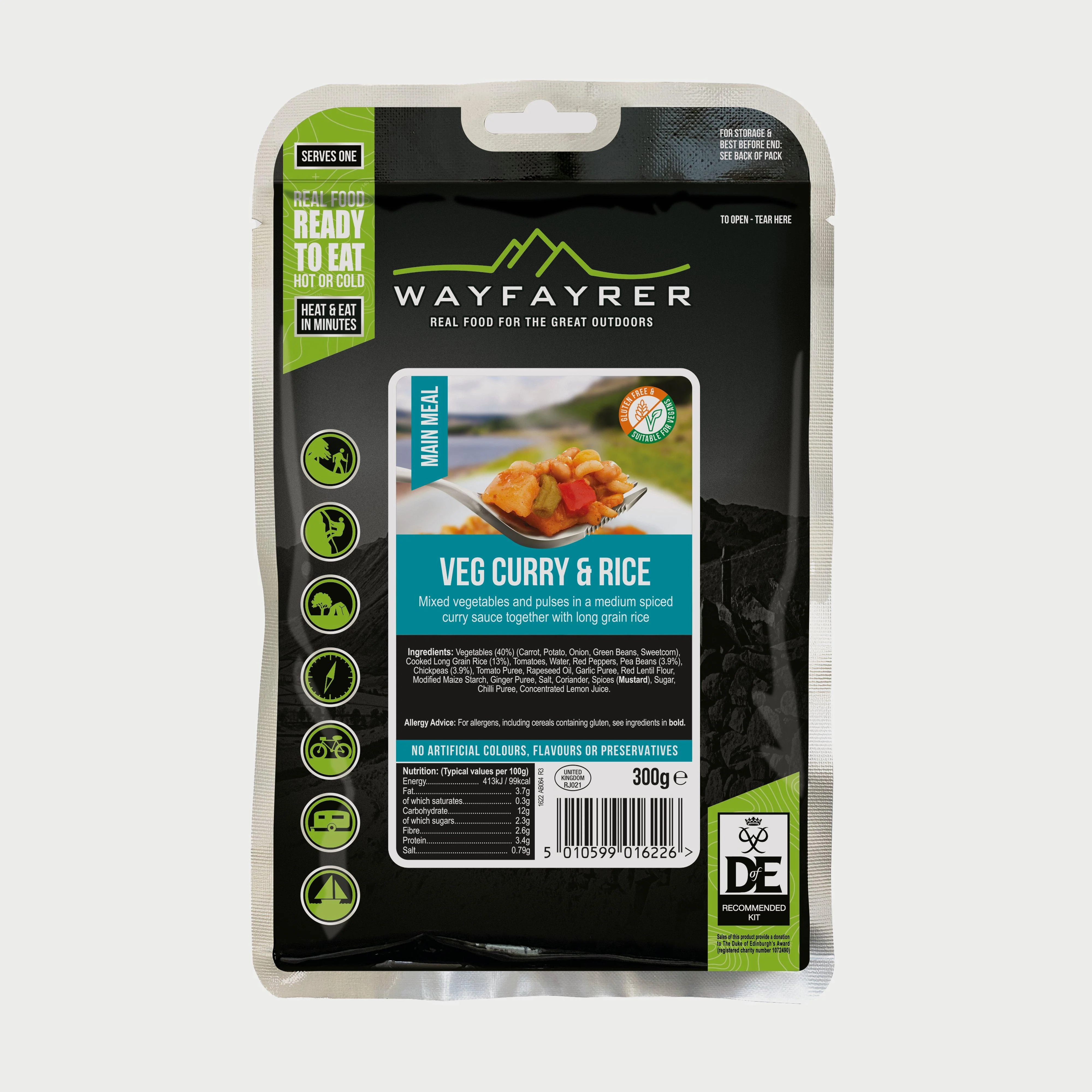 Vegetable Curry & Rice Ready-to-Eat Camping Food